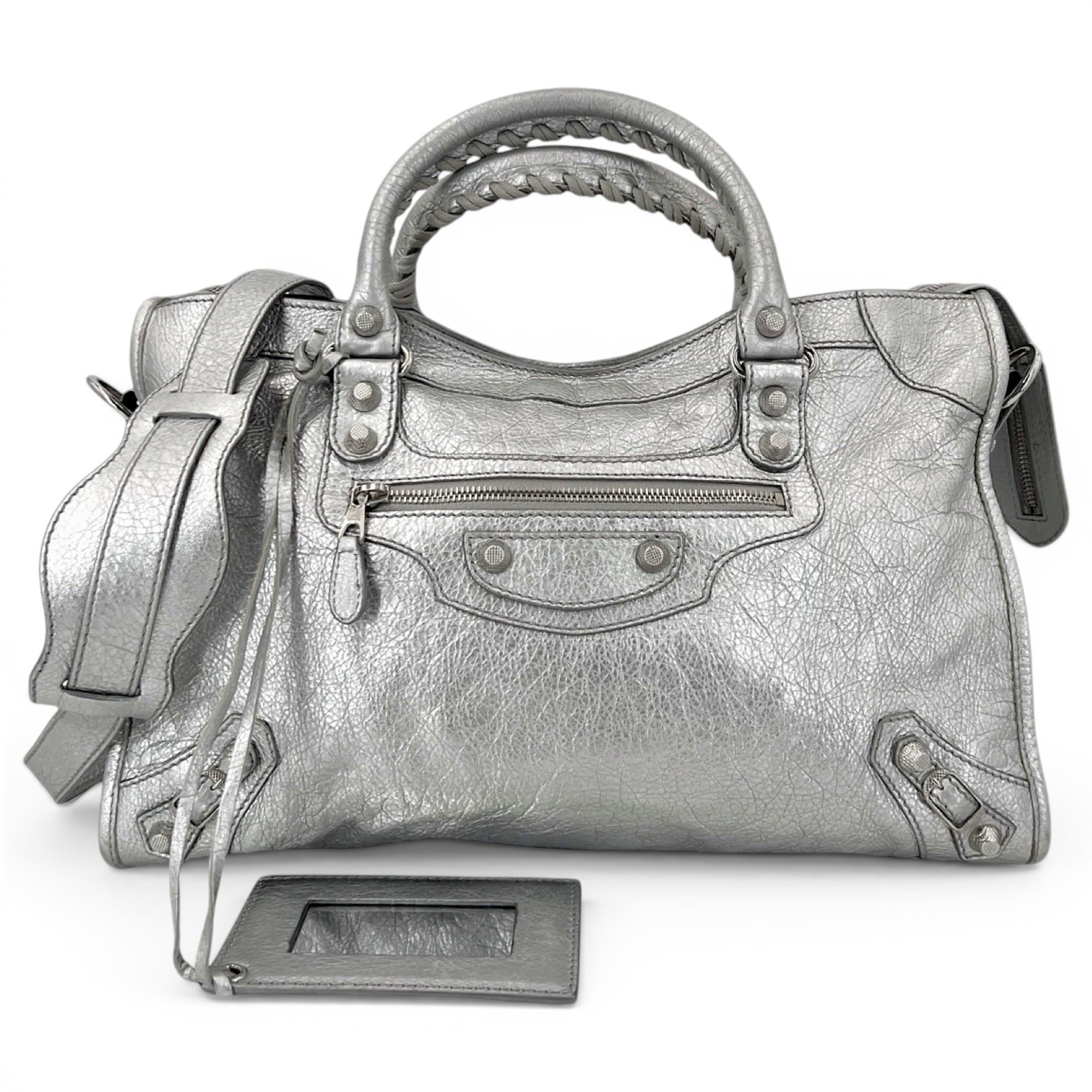 City leather handbag