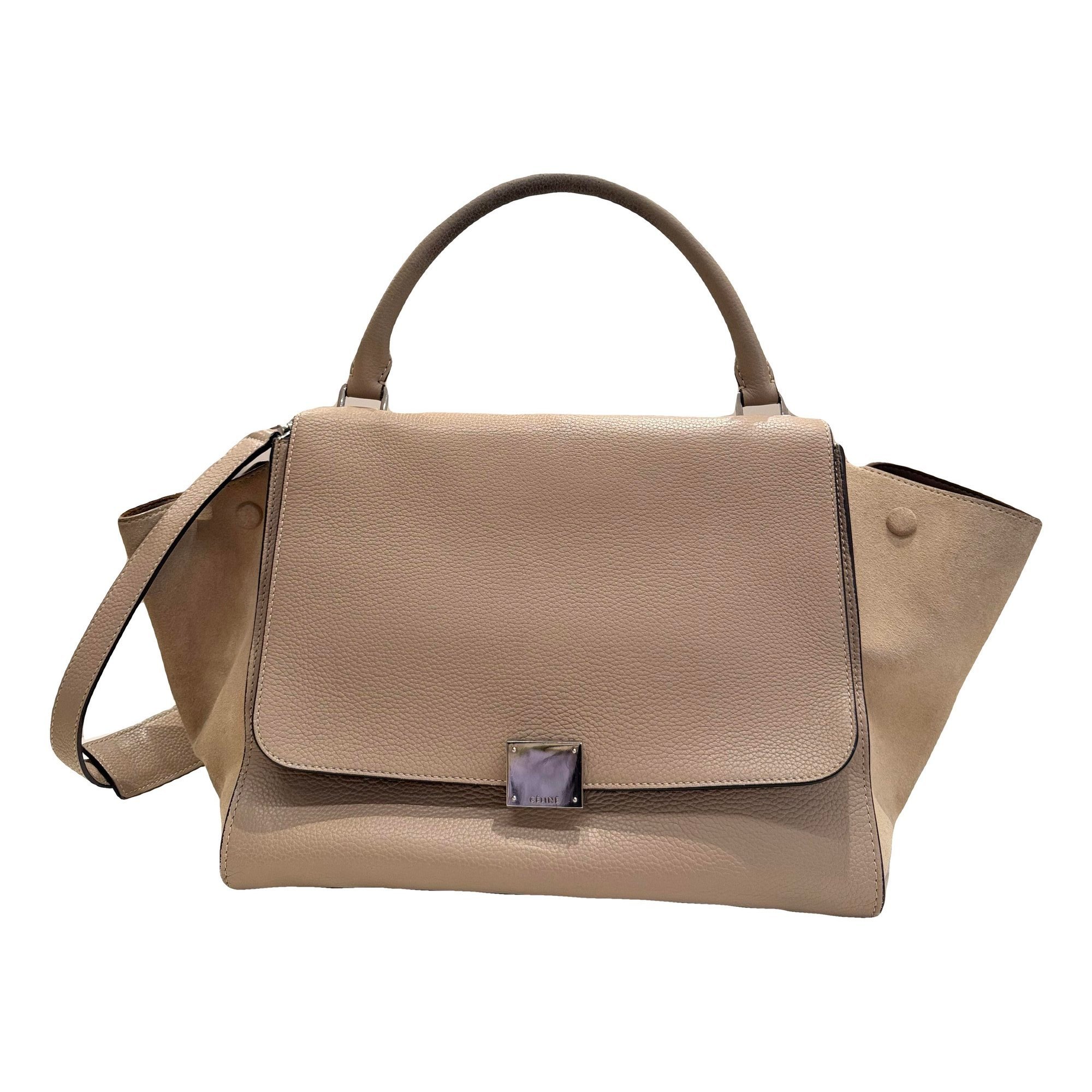 Trapèze leather handbag