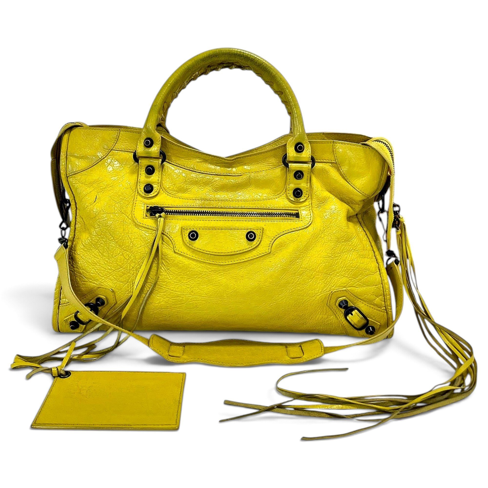 City leather handbag