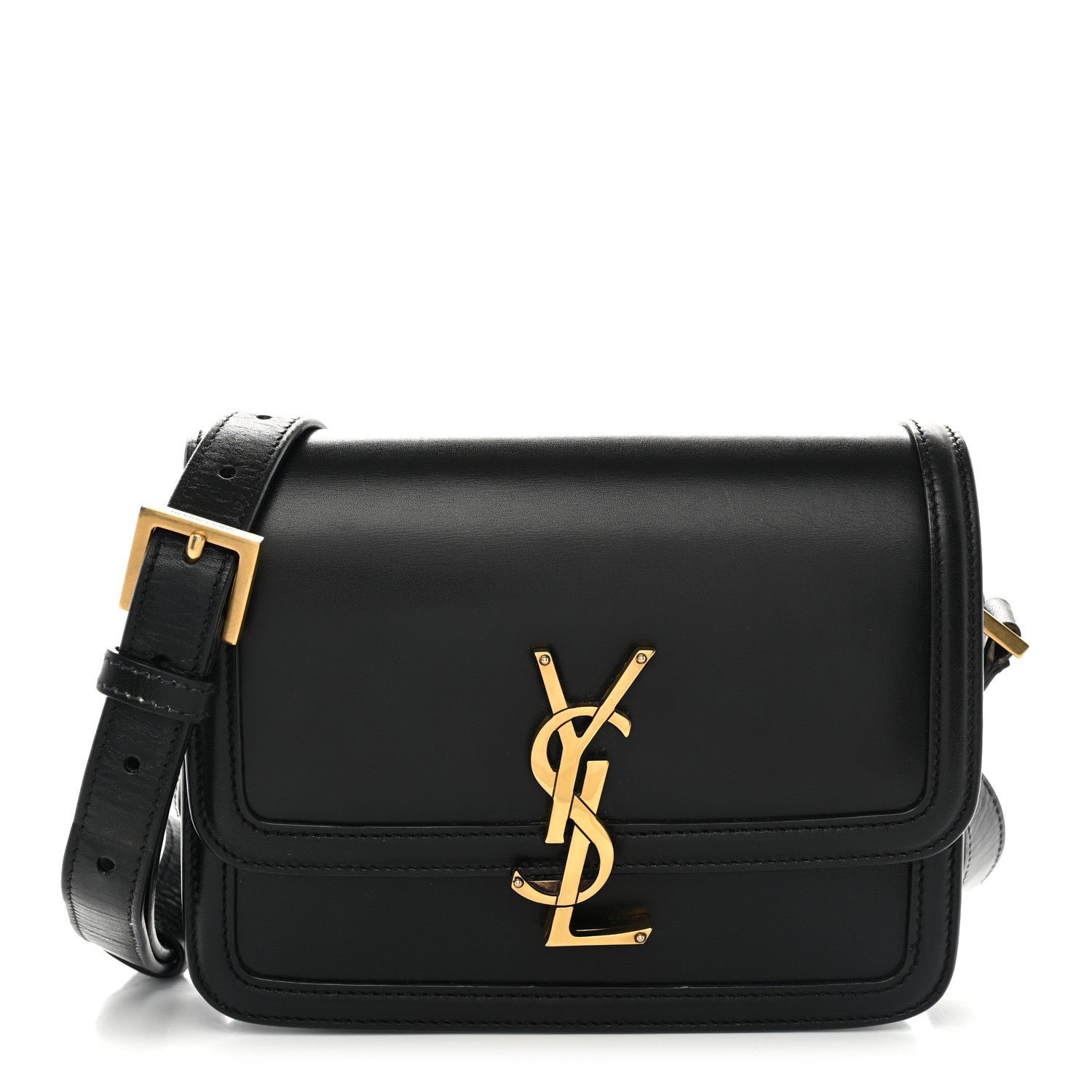 Smooth Calfskin Small Solferino Satchel Black