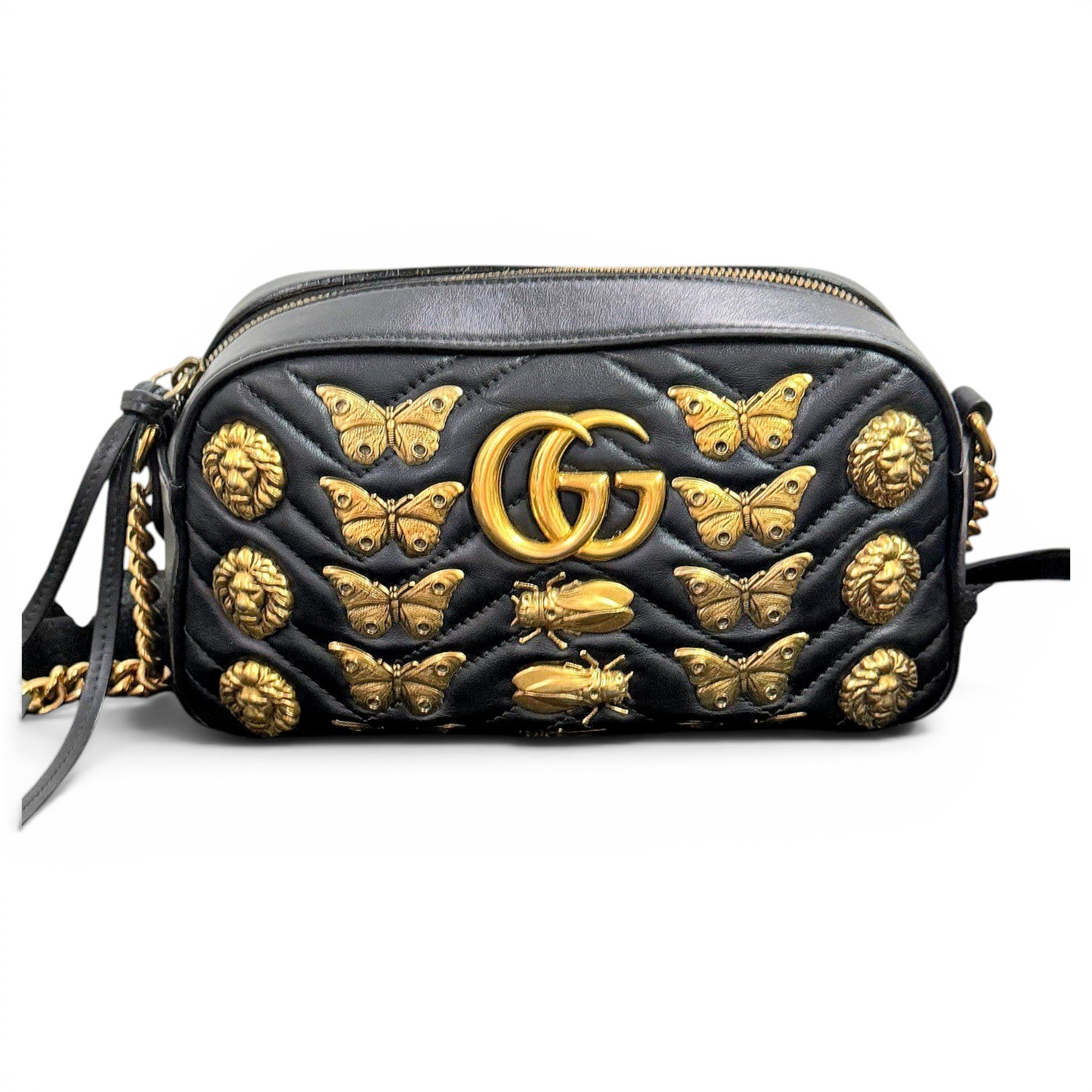 GG Marmont Triple zip leather crossbody bag