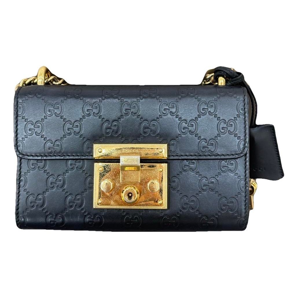 Padlock leather handbag