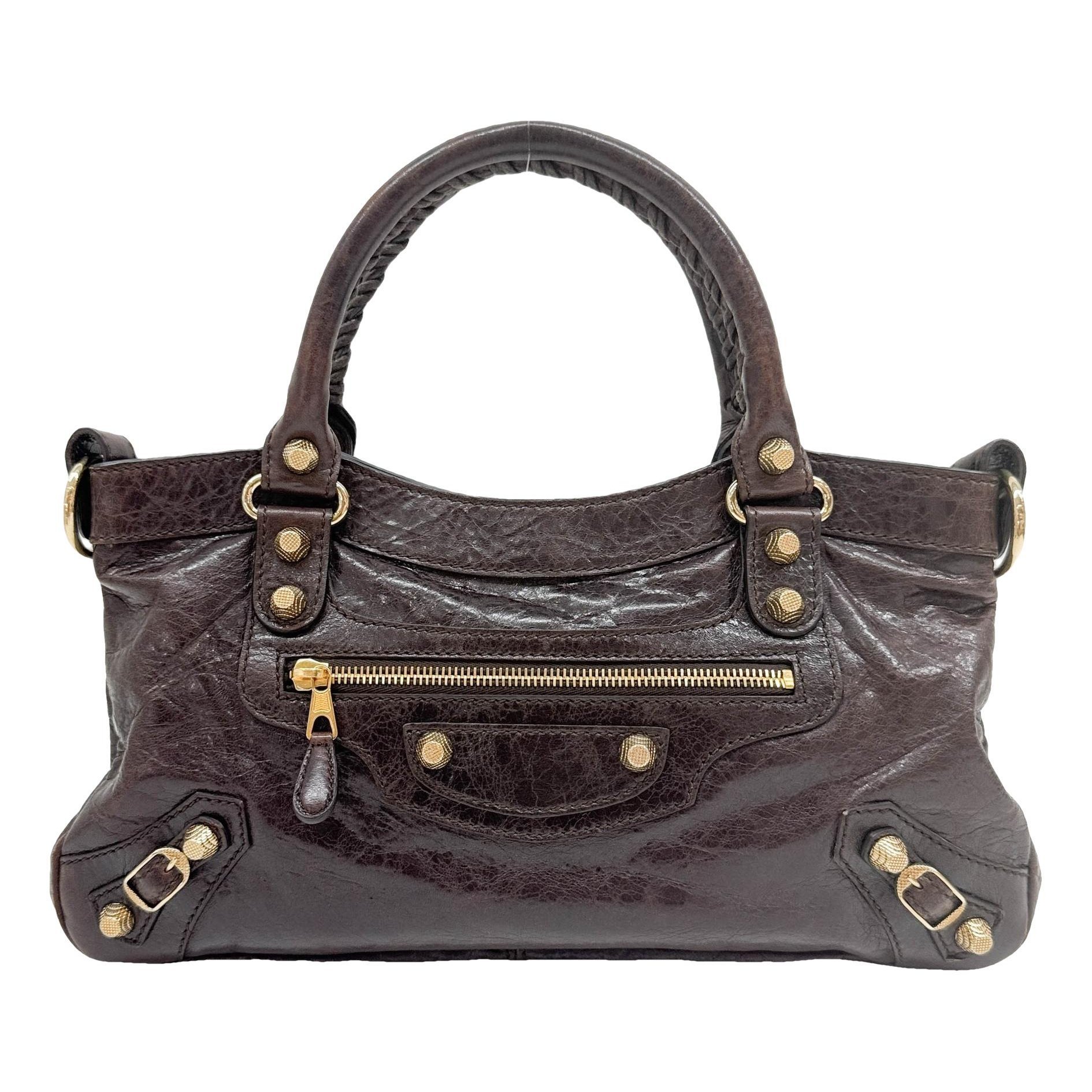 First leather handbag