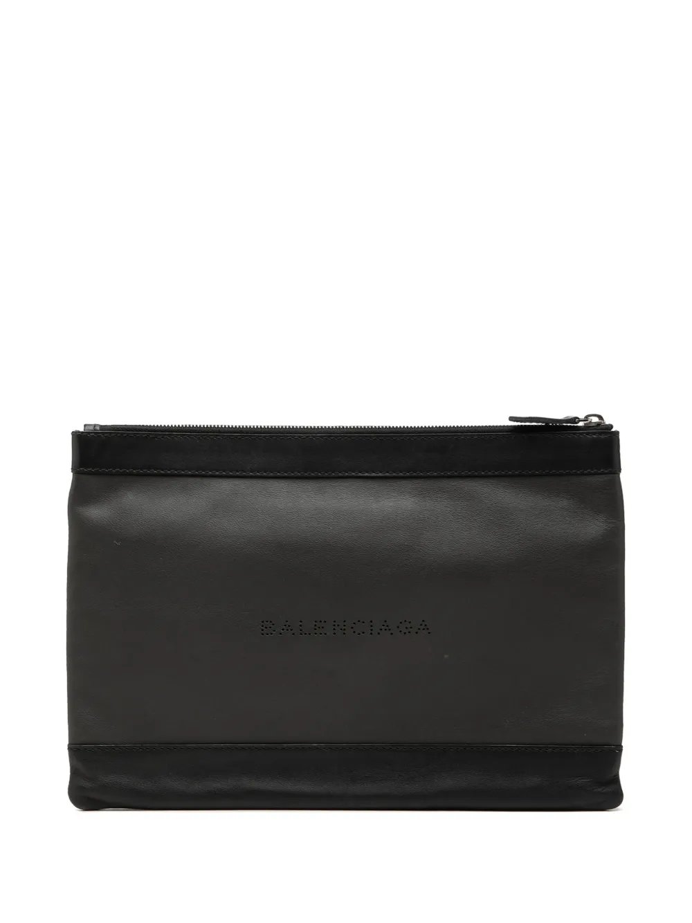 2016 Perforated Calfskin Navy Clip M clutch bag
