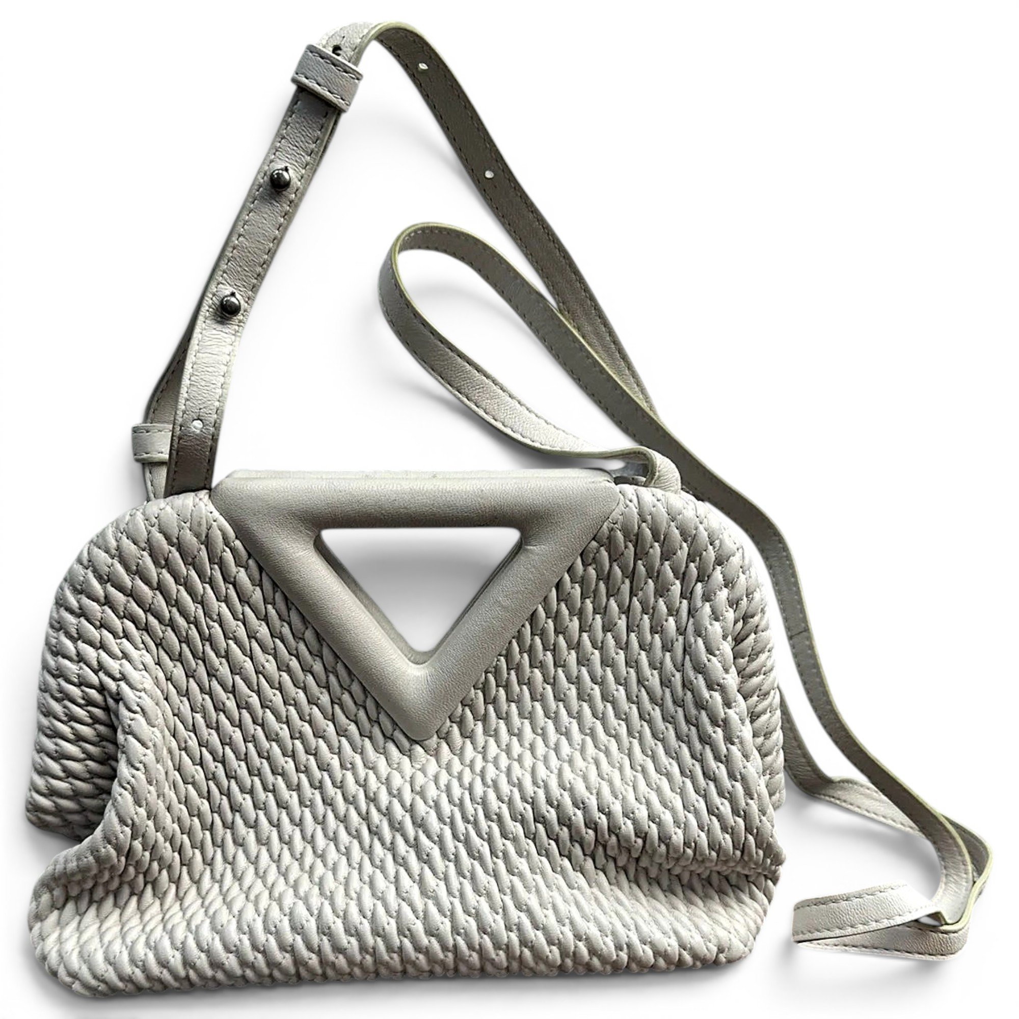 Point leather crossbody bag