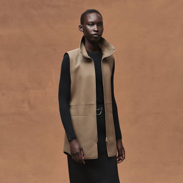 Belted Long Vest