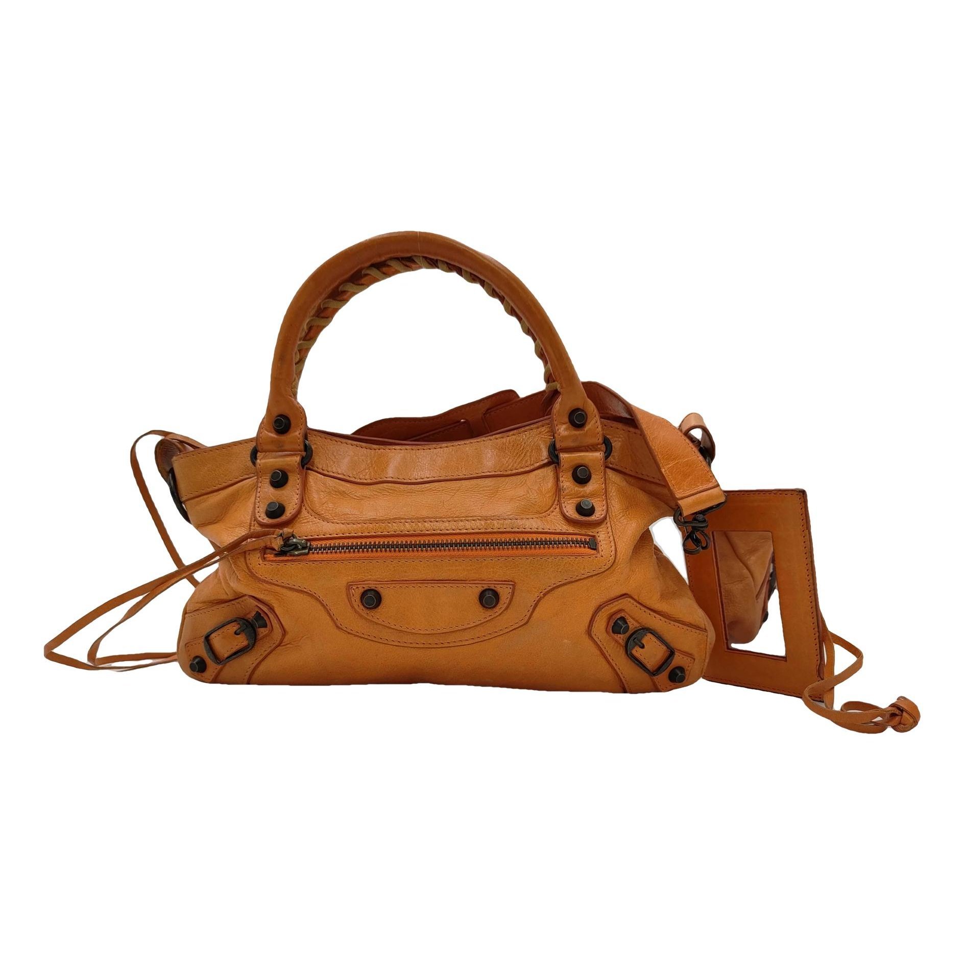 City leather handbag