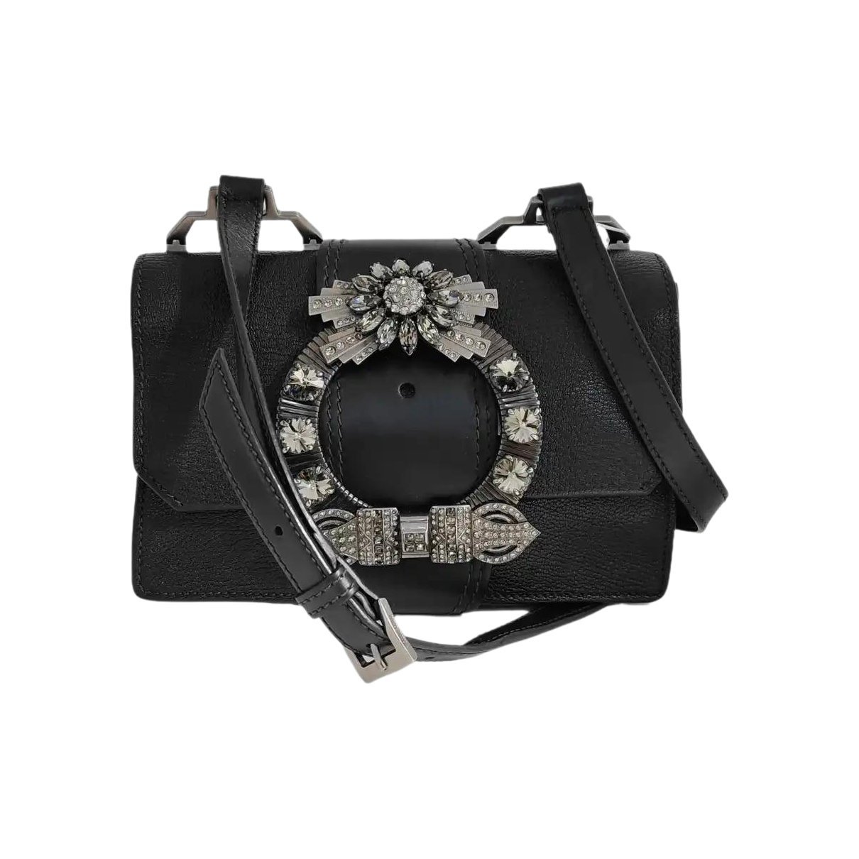 Miu Lady leather crossbody bag