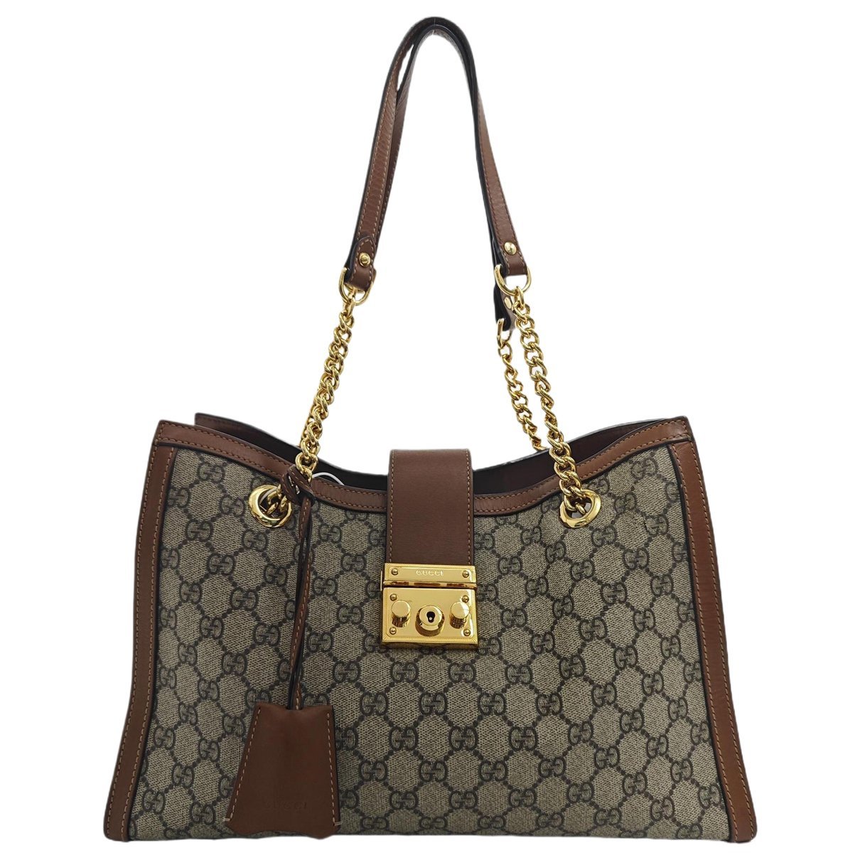 Padlock leather handbag