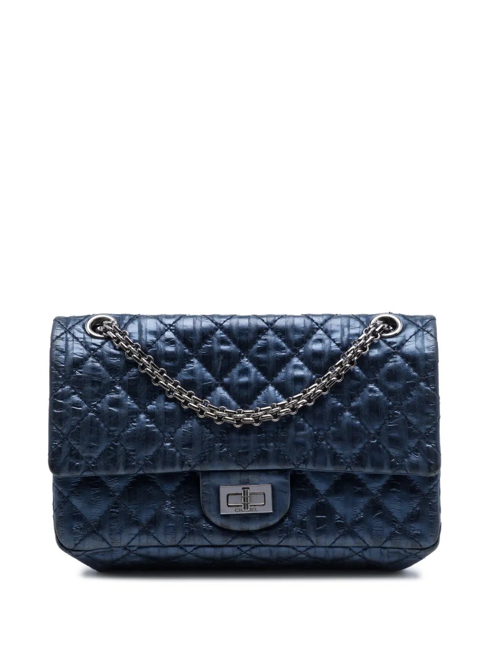 2008-2009 Quilted Metallic Striped Aged Calfskin Reissue 2.55 Accordion Flap 225 shoulder bag