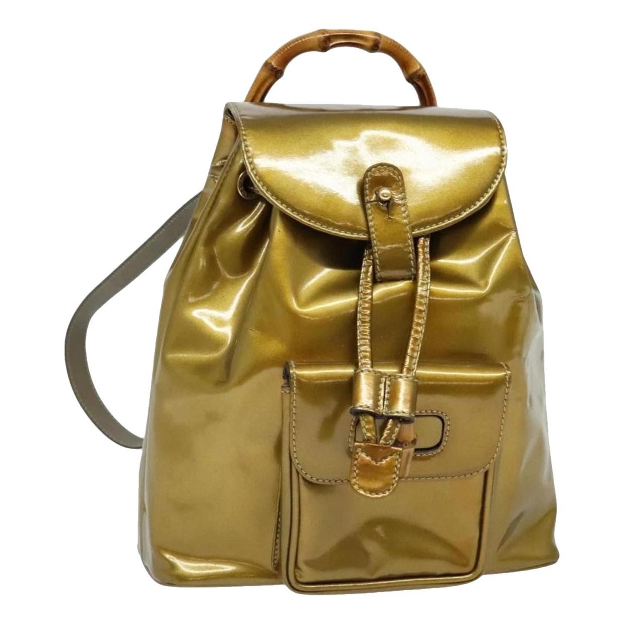 Patent leather backpack