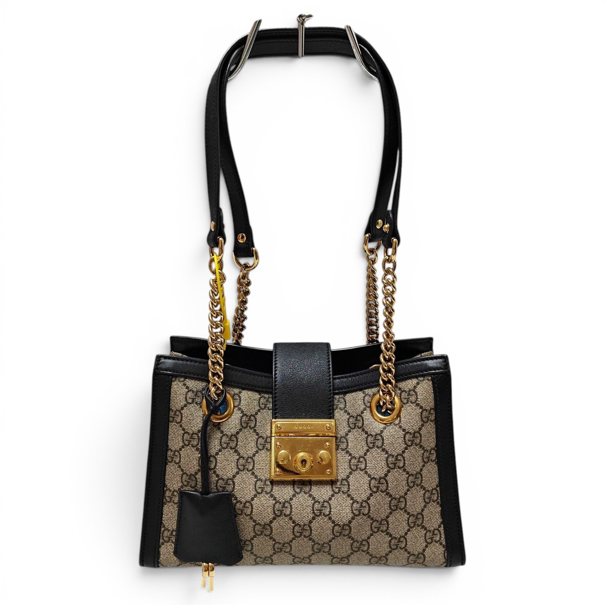 Padlock leather handbag