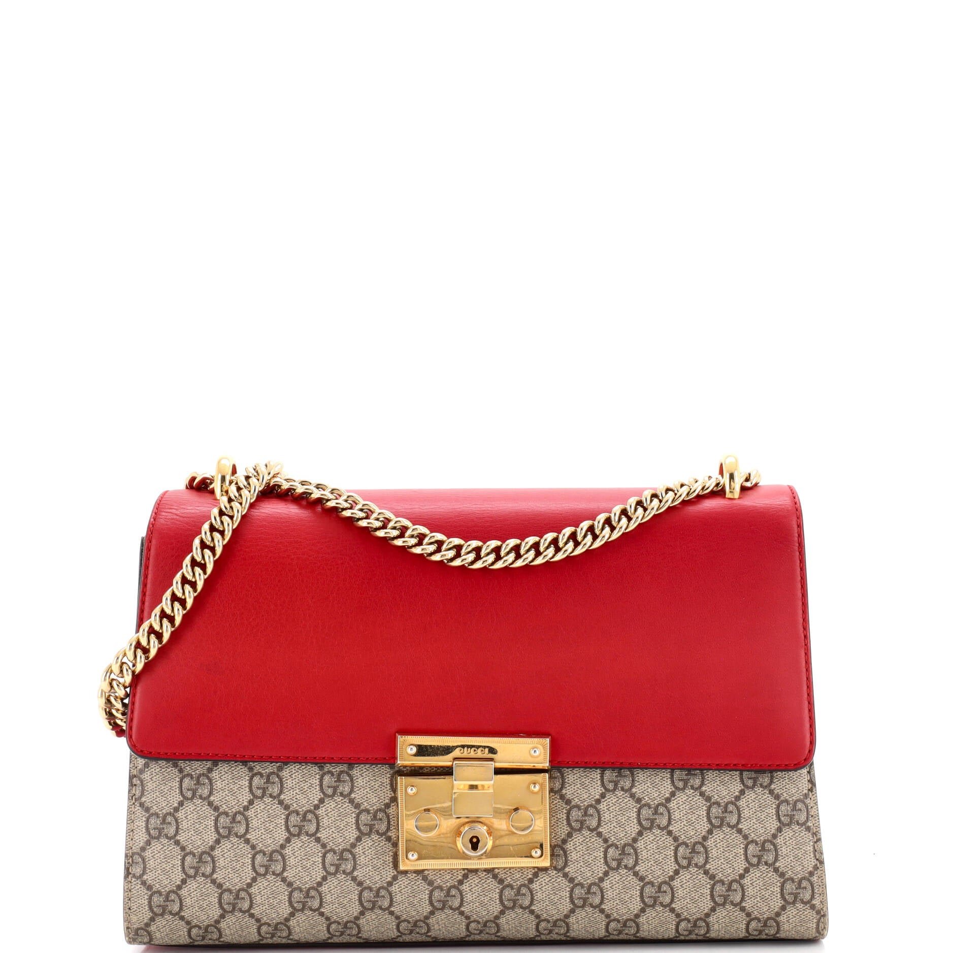 Padlock Shoulder Bag GG Coated Canvas and Leather Medium