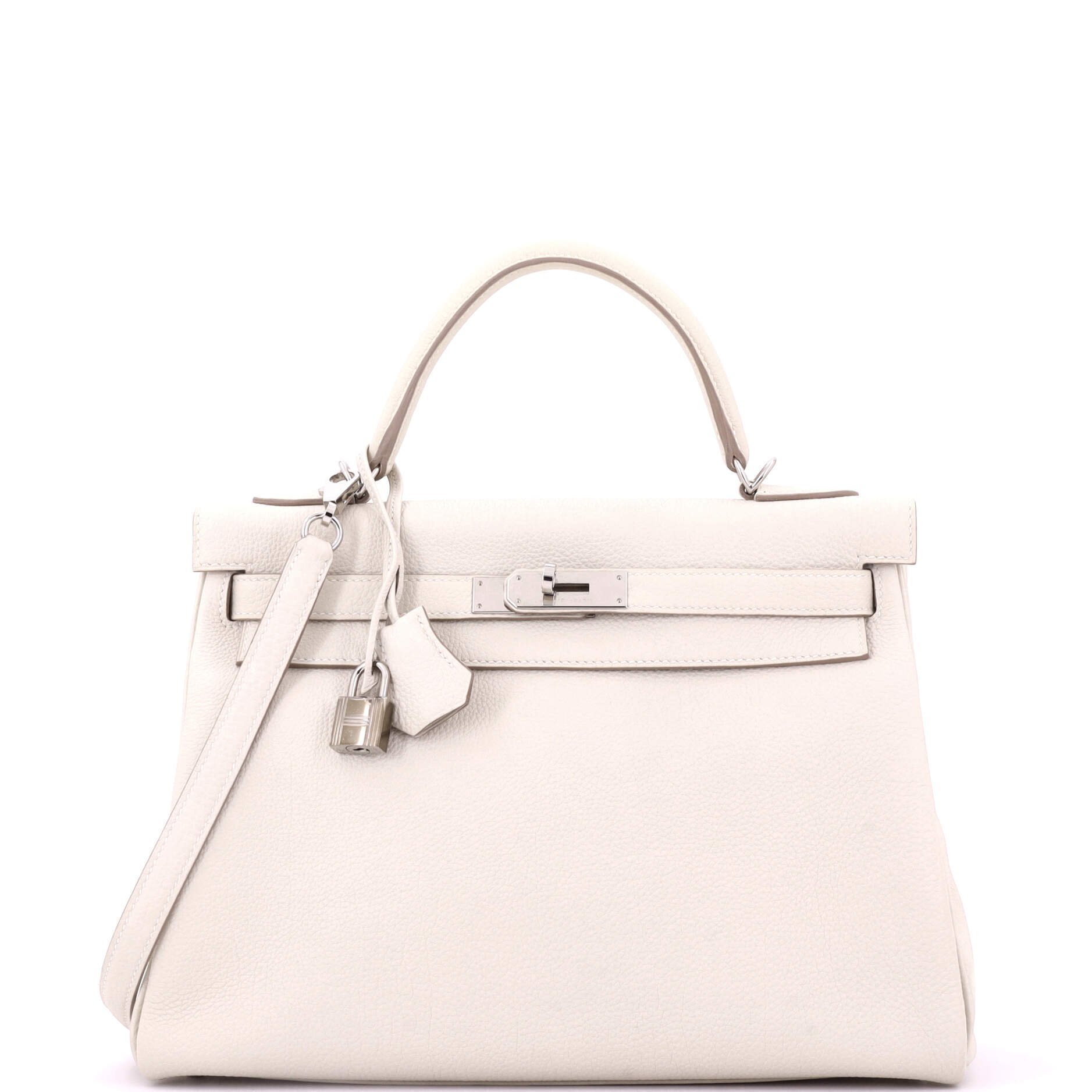 Hermes Kelly Handbag Light Togo with Palladium Hardware 32