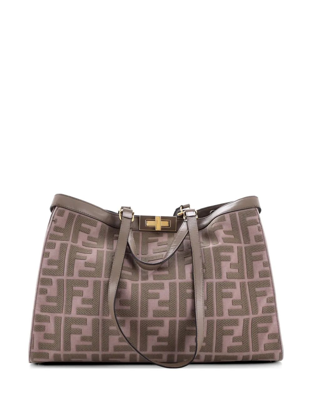 Peekaboo X- Zucca Jacquard with Leather Medium tote bag