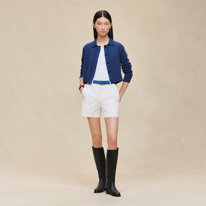 Bleu Outremer Short Shirt Cardigan