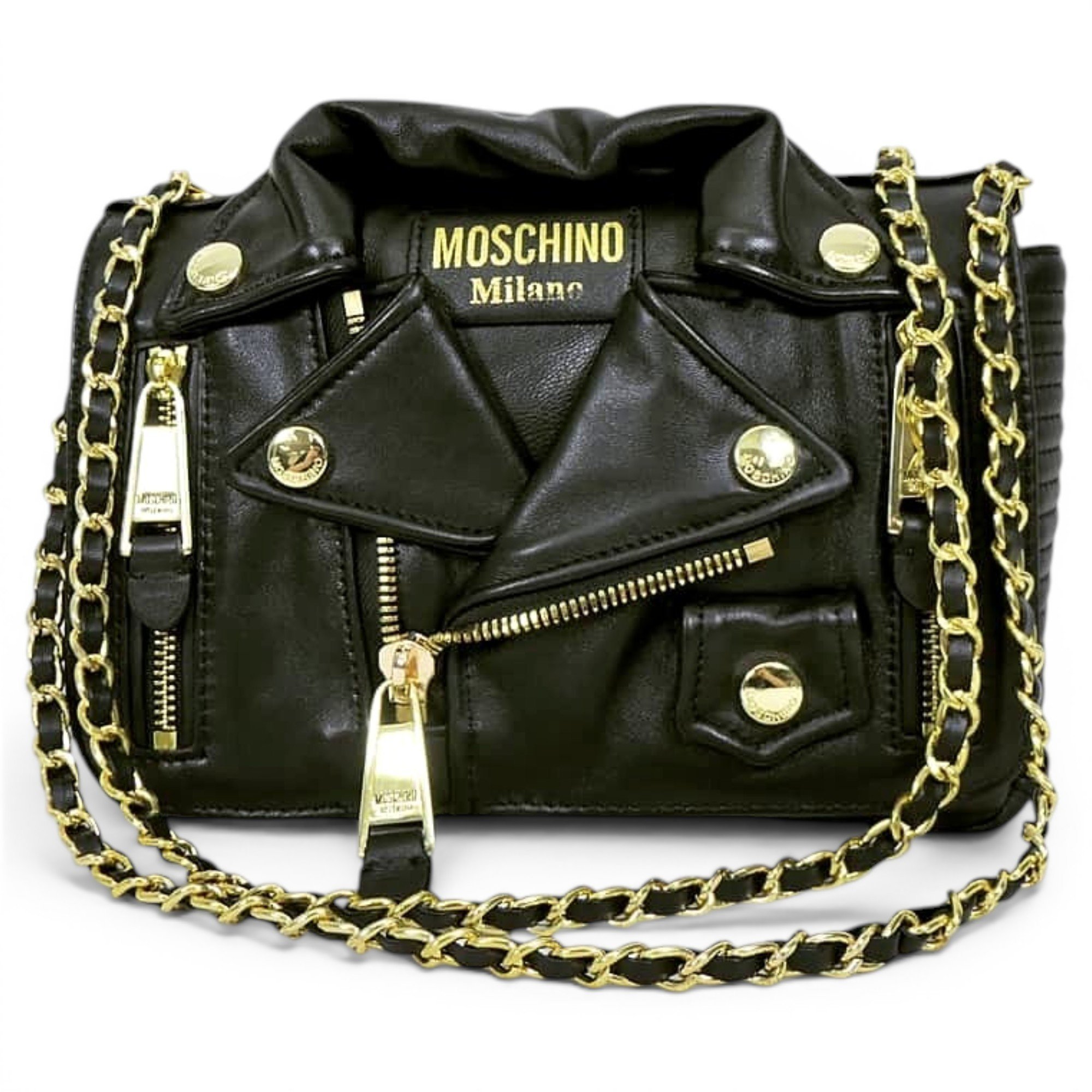 Biker leather crossbody bag