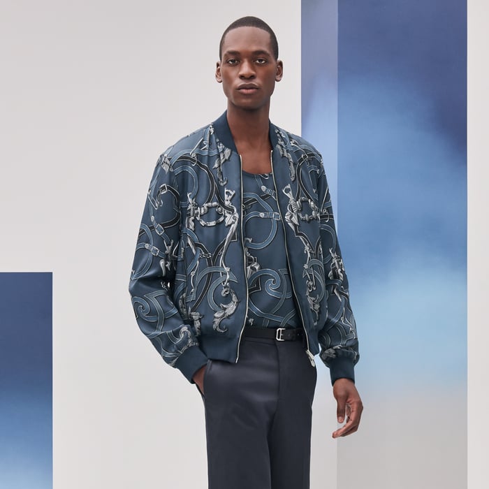 Noir "l'Instruction Du Roy" Reversible Rib-trim Jacket
