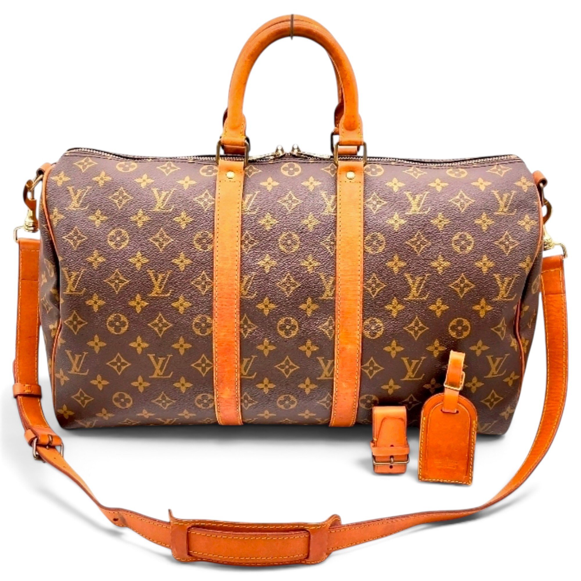 Louis Vuitton Keepall leather travel bag