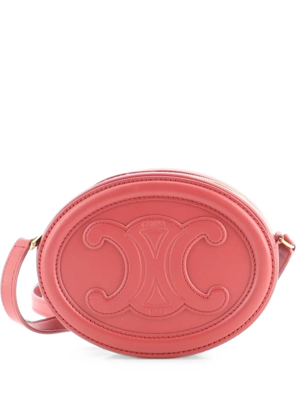 Triomphe Oval Leather Mini crossbody bag