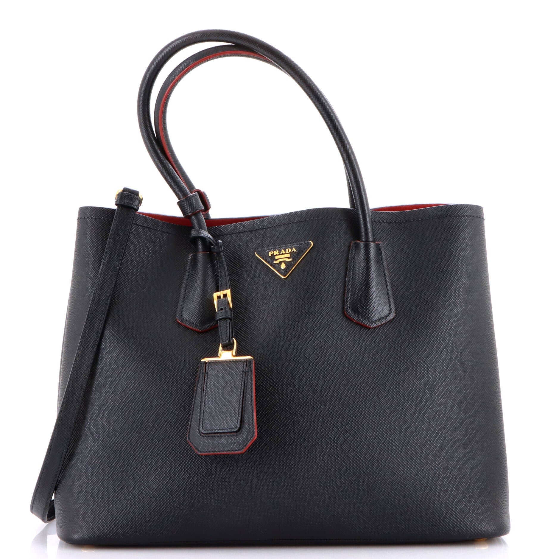 Cuir Double Tote Saffiano Leather Large