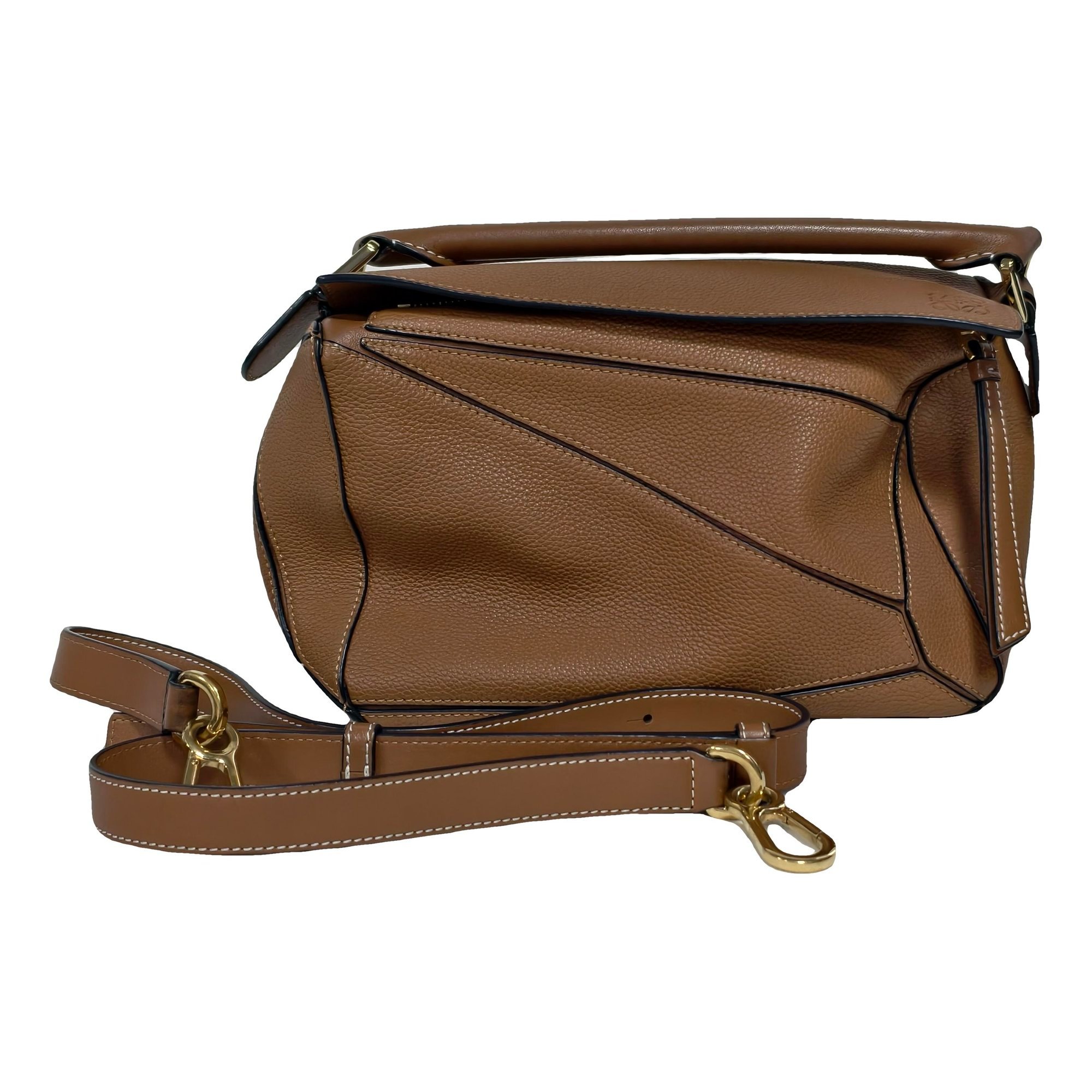 Puzzle leather handbag