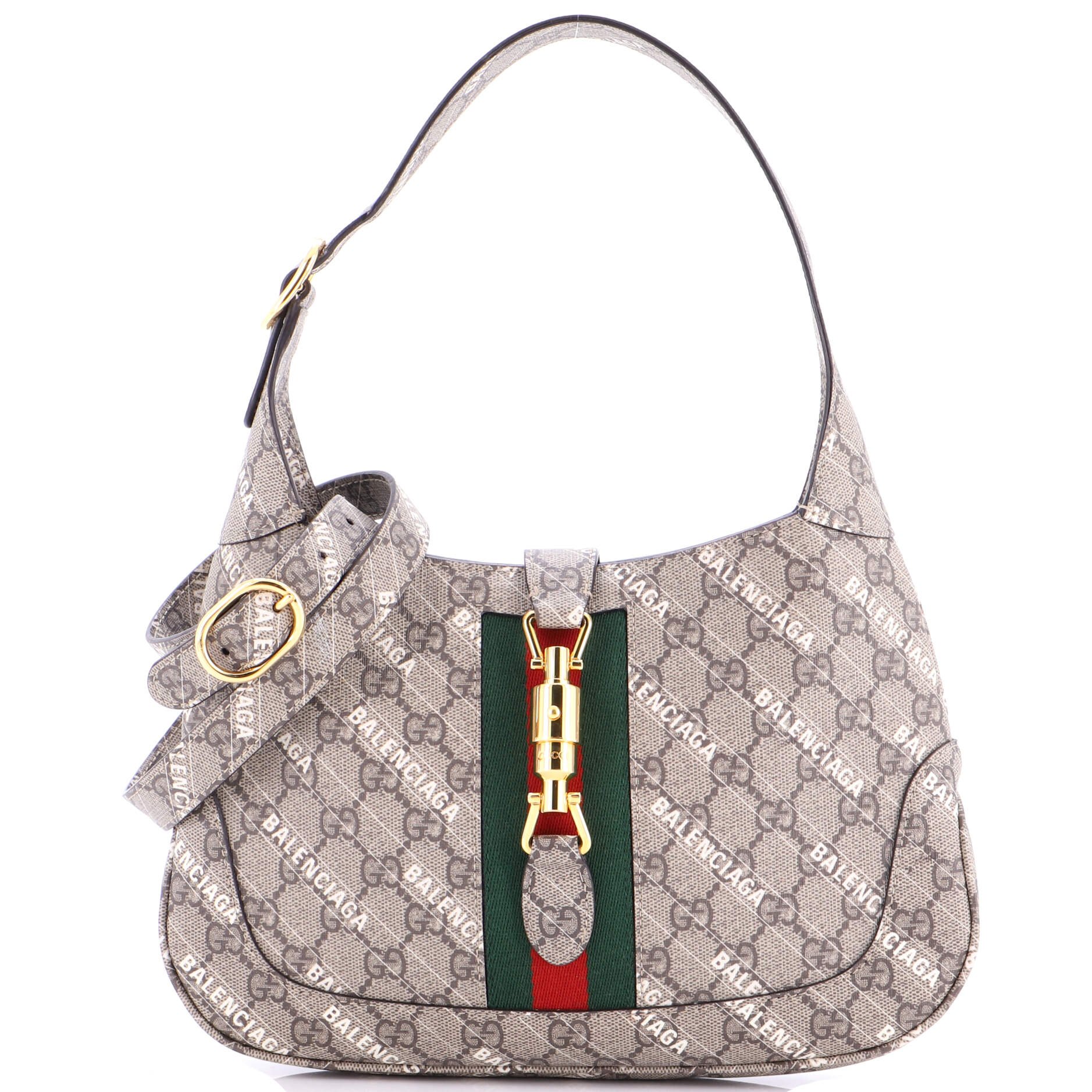 Gucci x Balenciaga The Hacker Project Jackie 1961 Hobo GG Coated Canvas Small