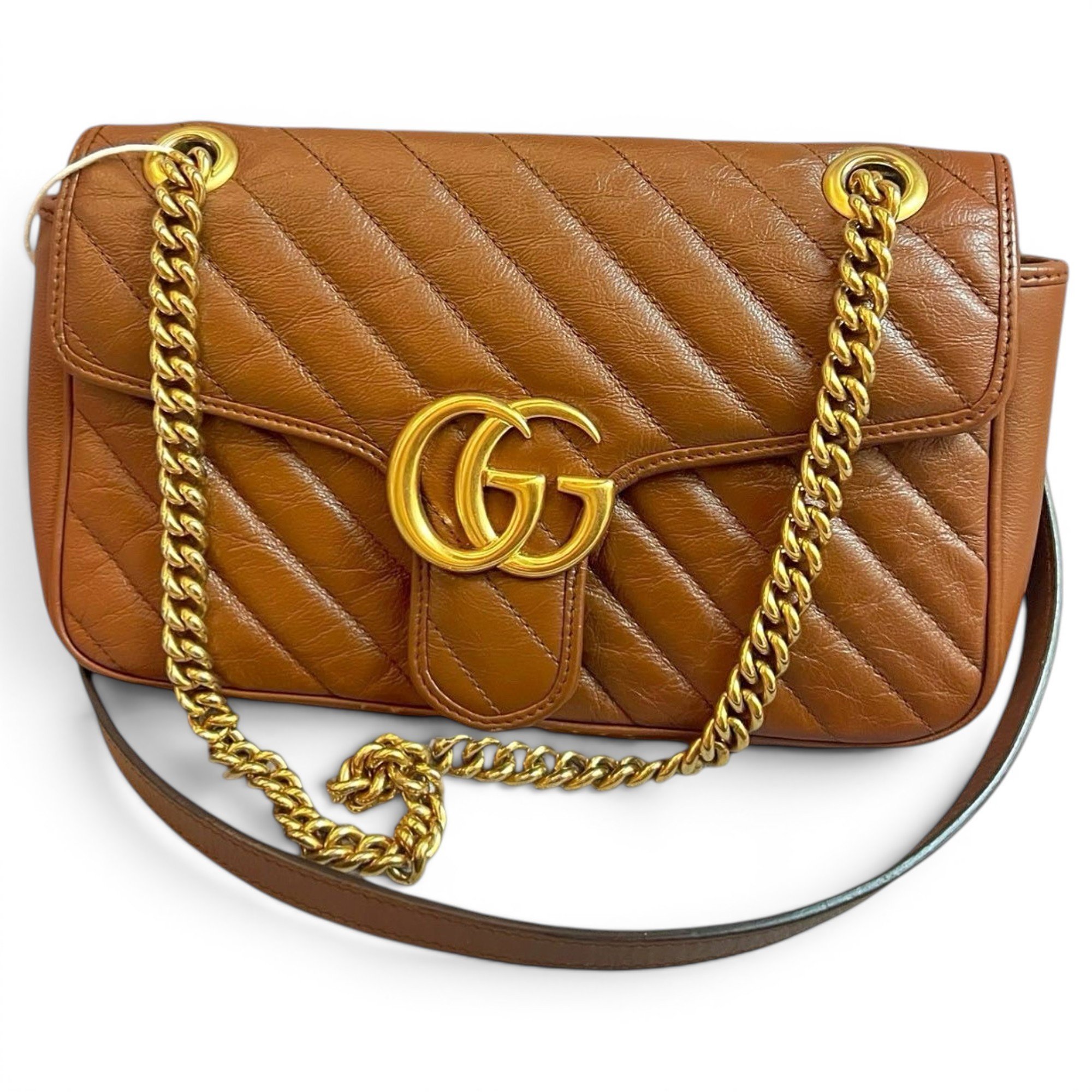 Pearly GG Marmont Flap leather handbag