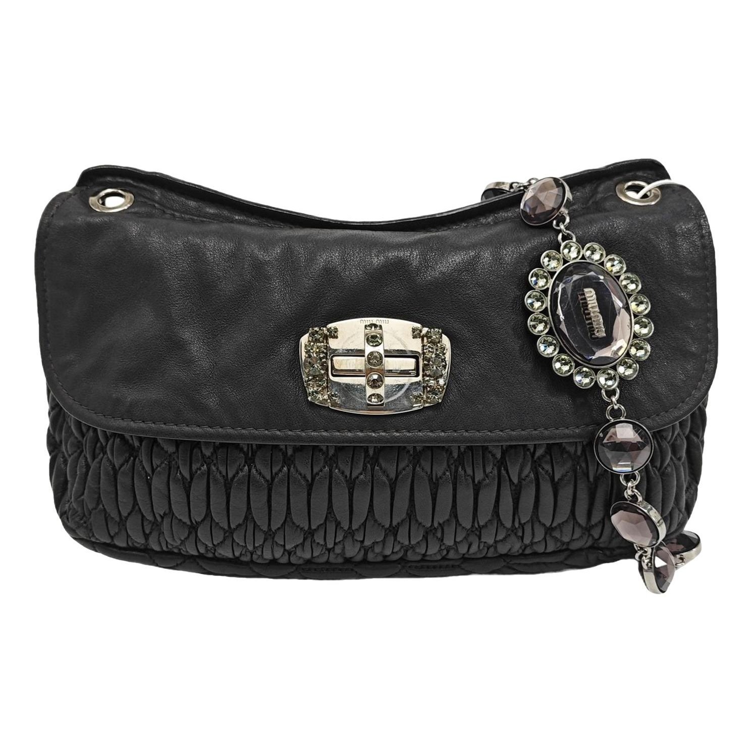 Miu Crystal leather handbag
