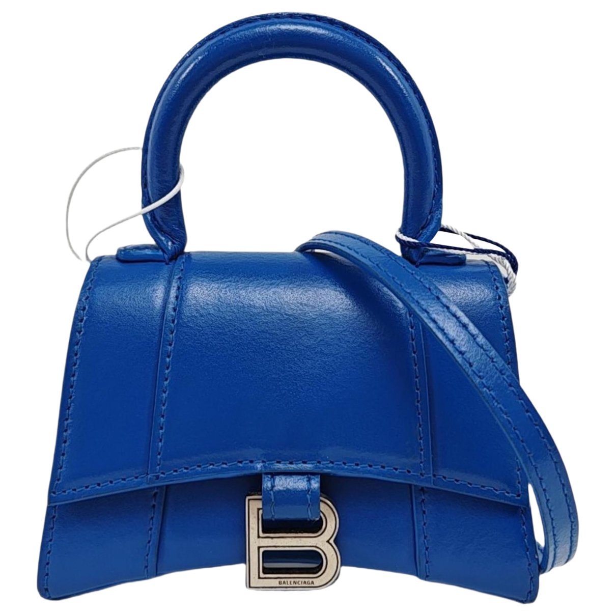 Hourglass leather handbag
