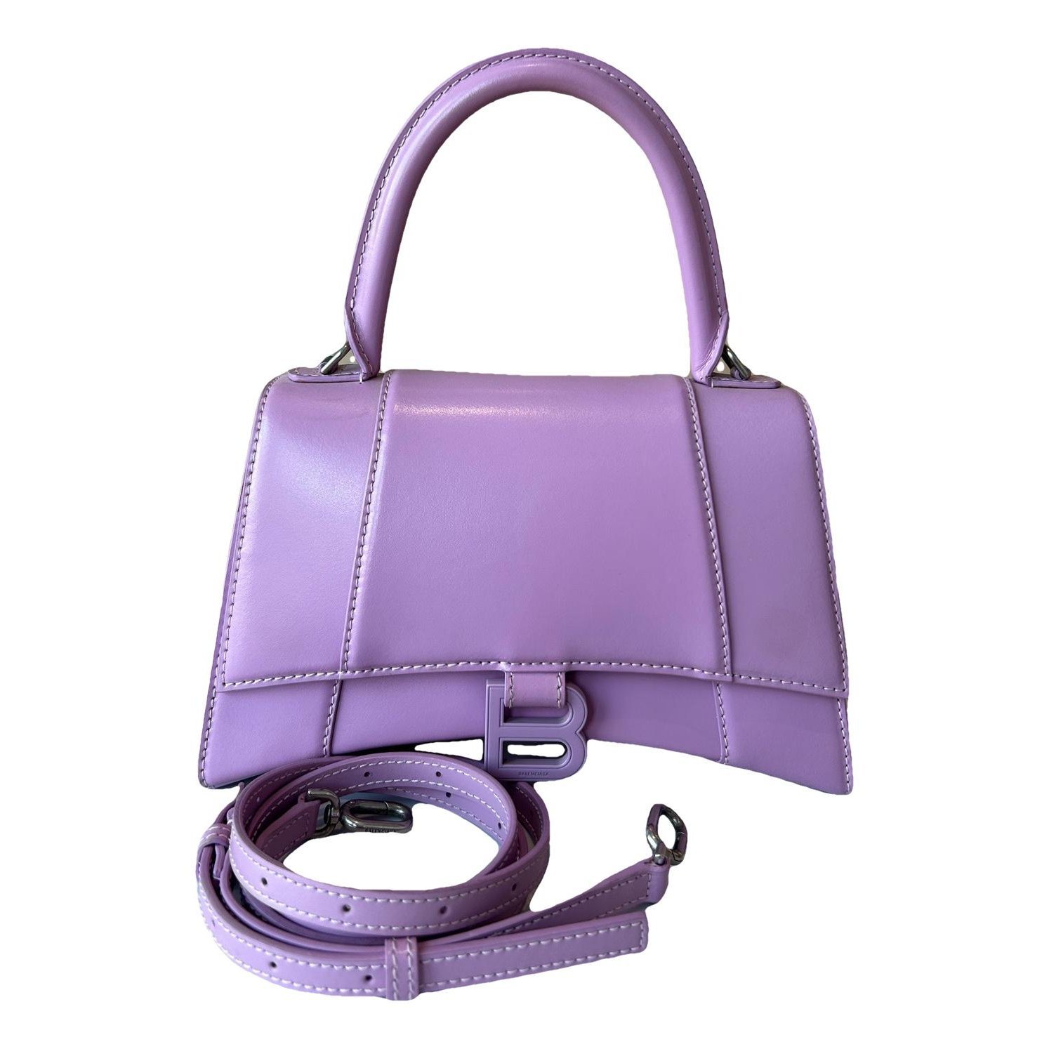 Hourglass leather handbag