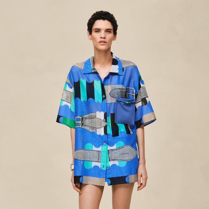 Bleu Cobalt "Bride a Bloc" Beach Shirt