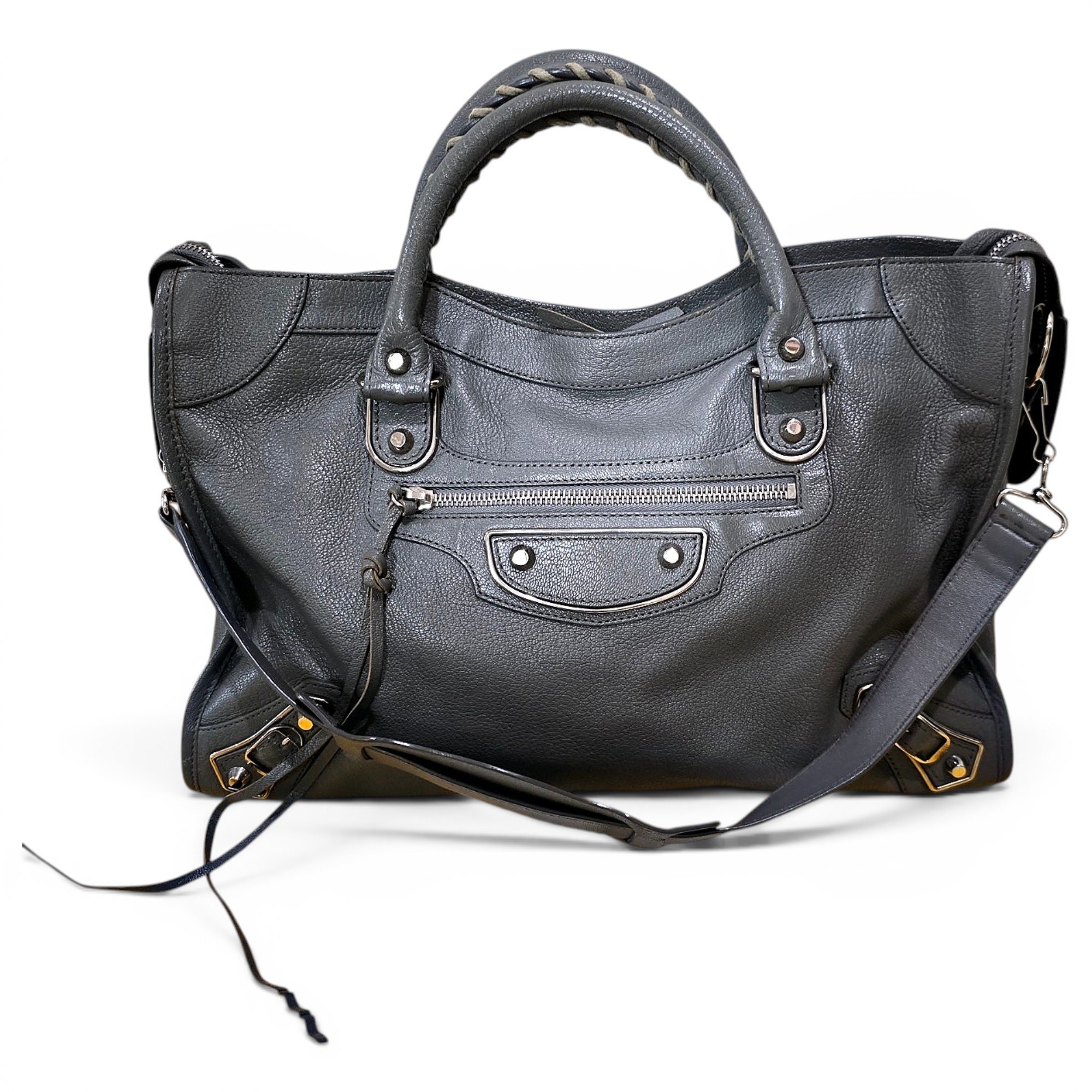 City leather handbag