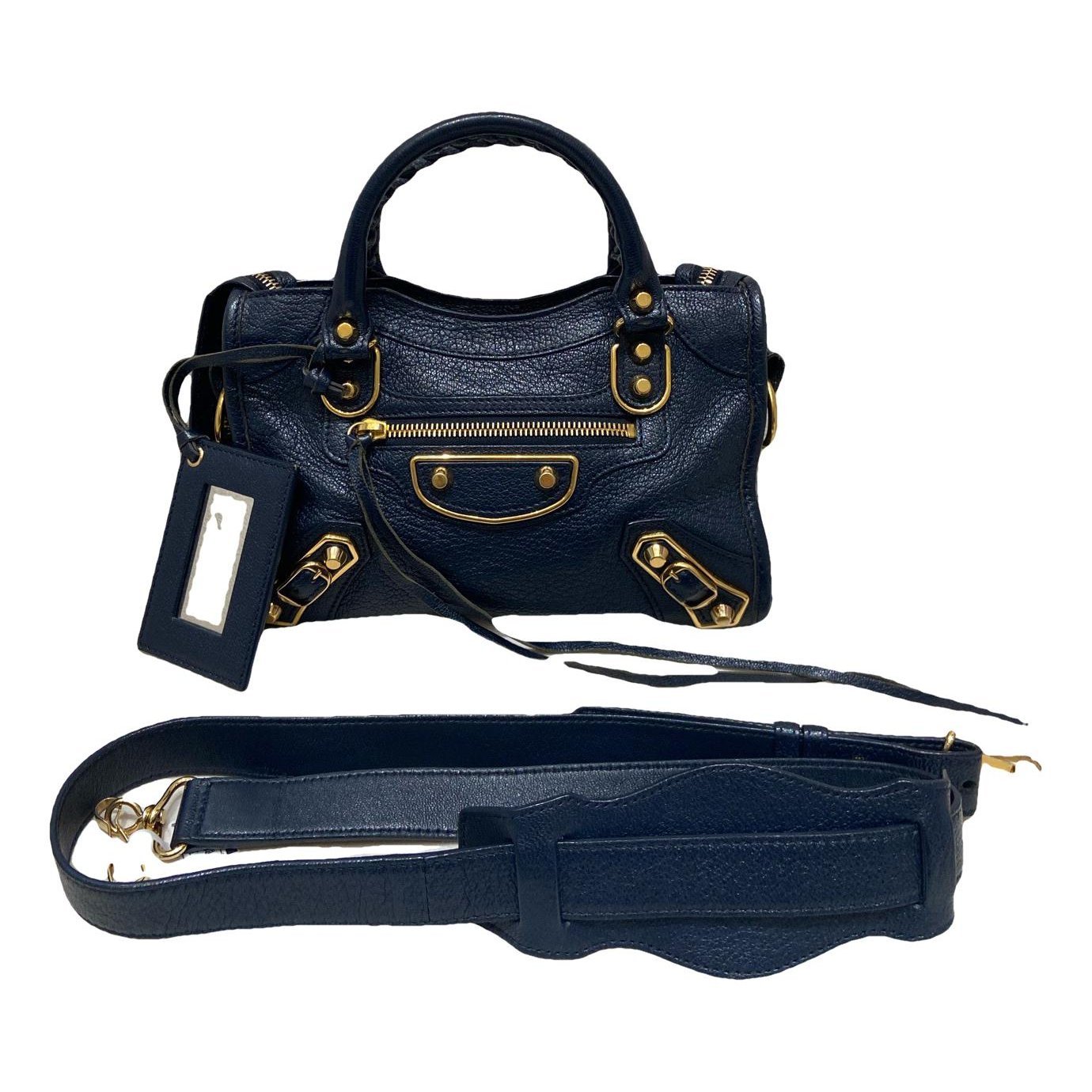 City leather handbag