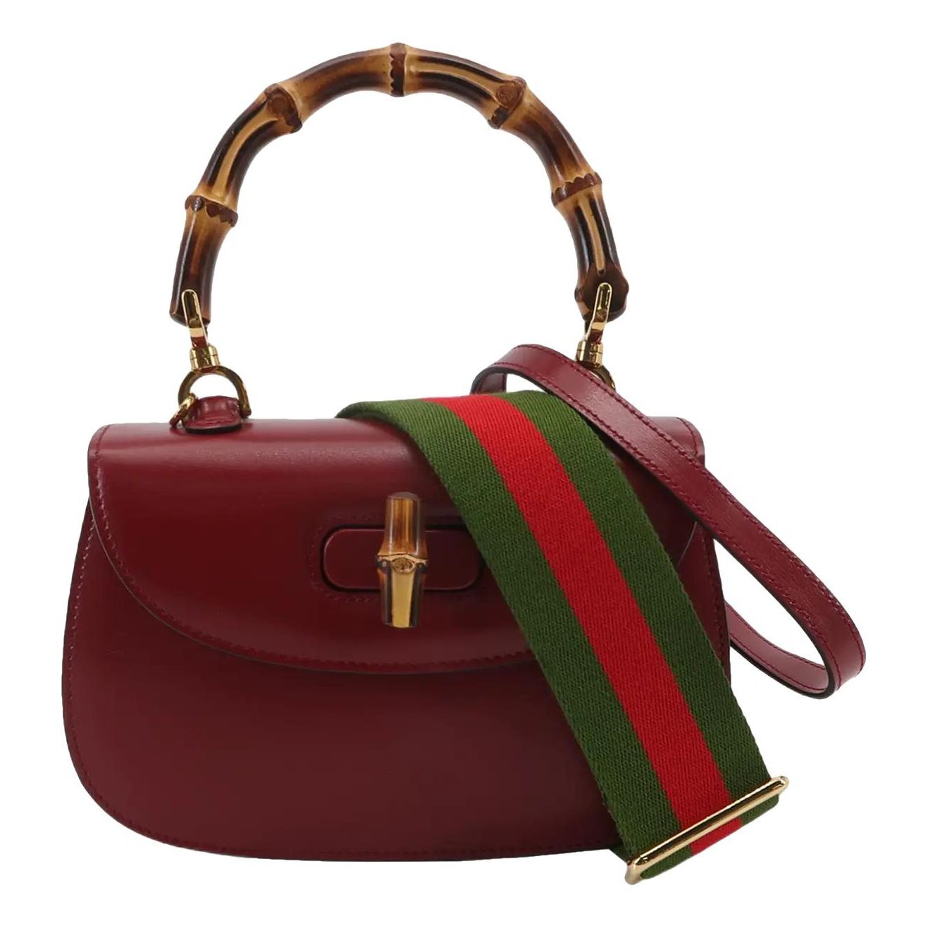 Bamboo leather crossbody bag