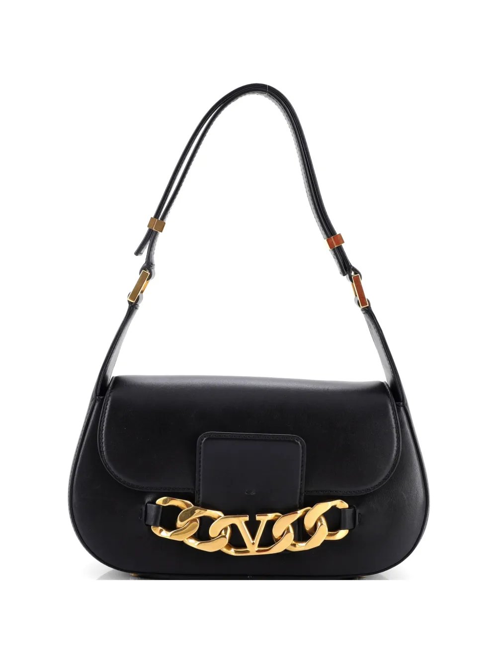 VLogo Chain Flap Shoulder Bag Leather Medium hobo bag