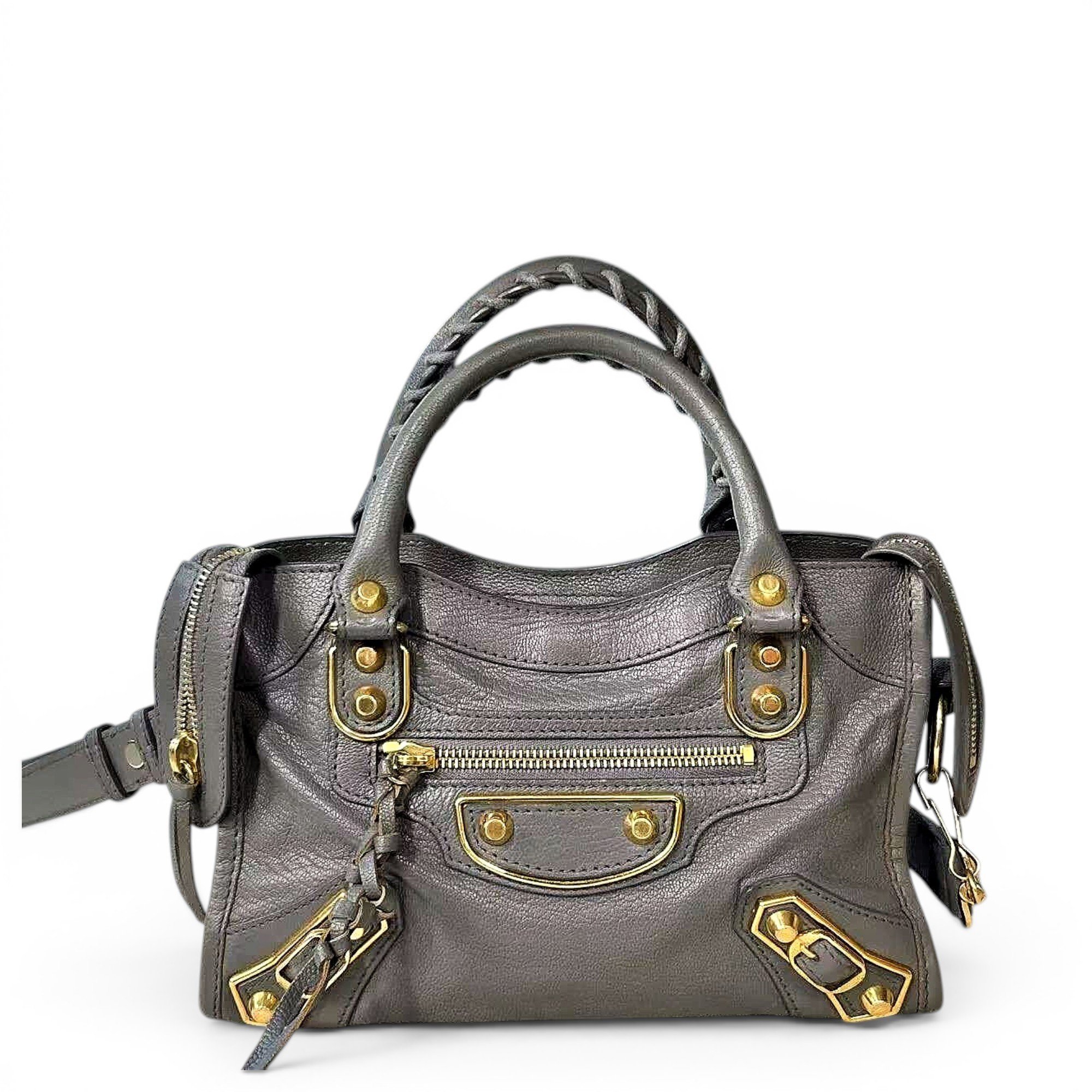 City leather handbag