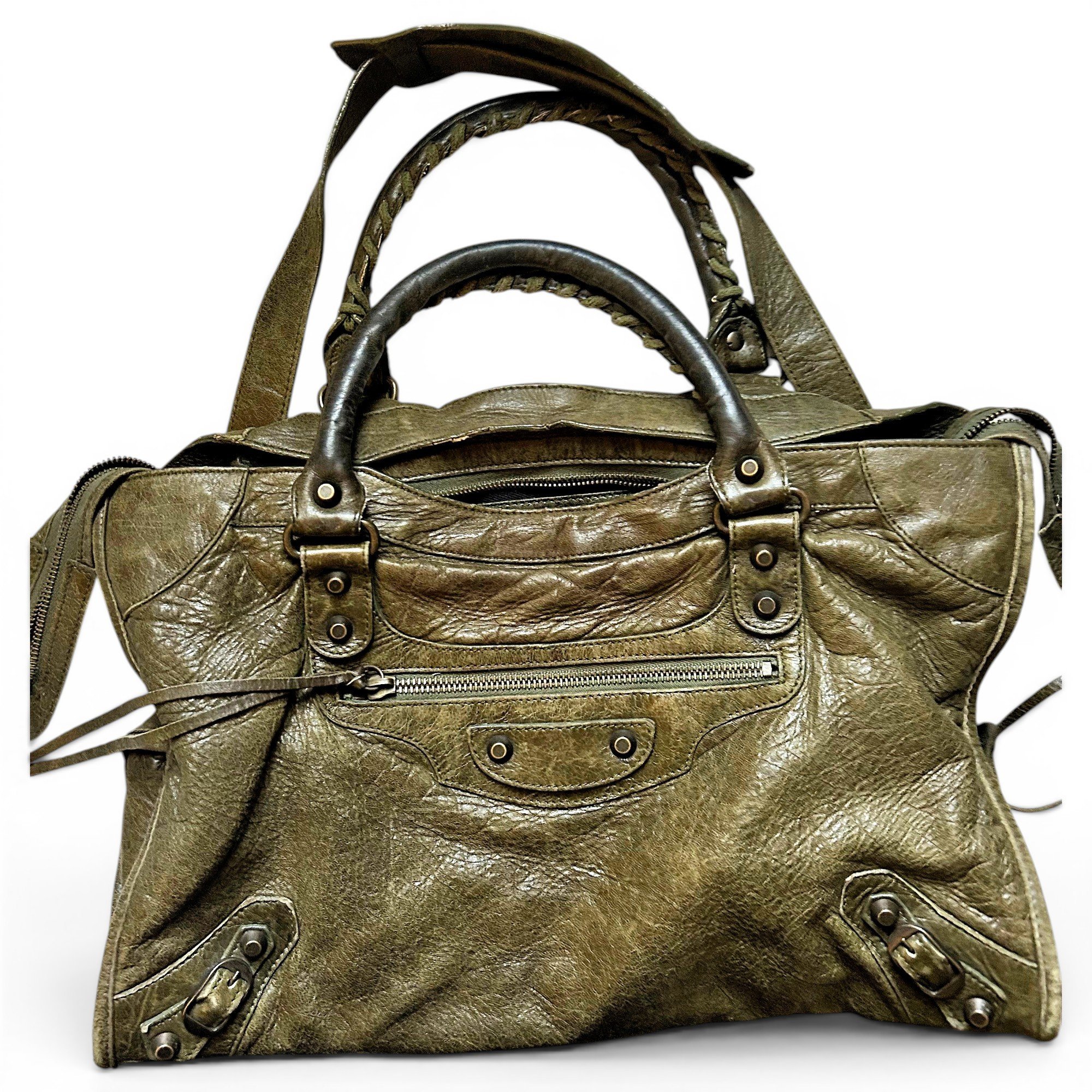 City leather handbag