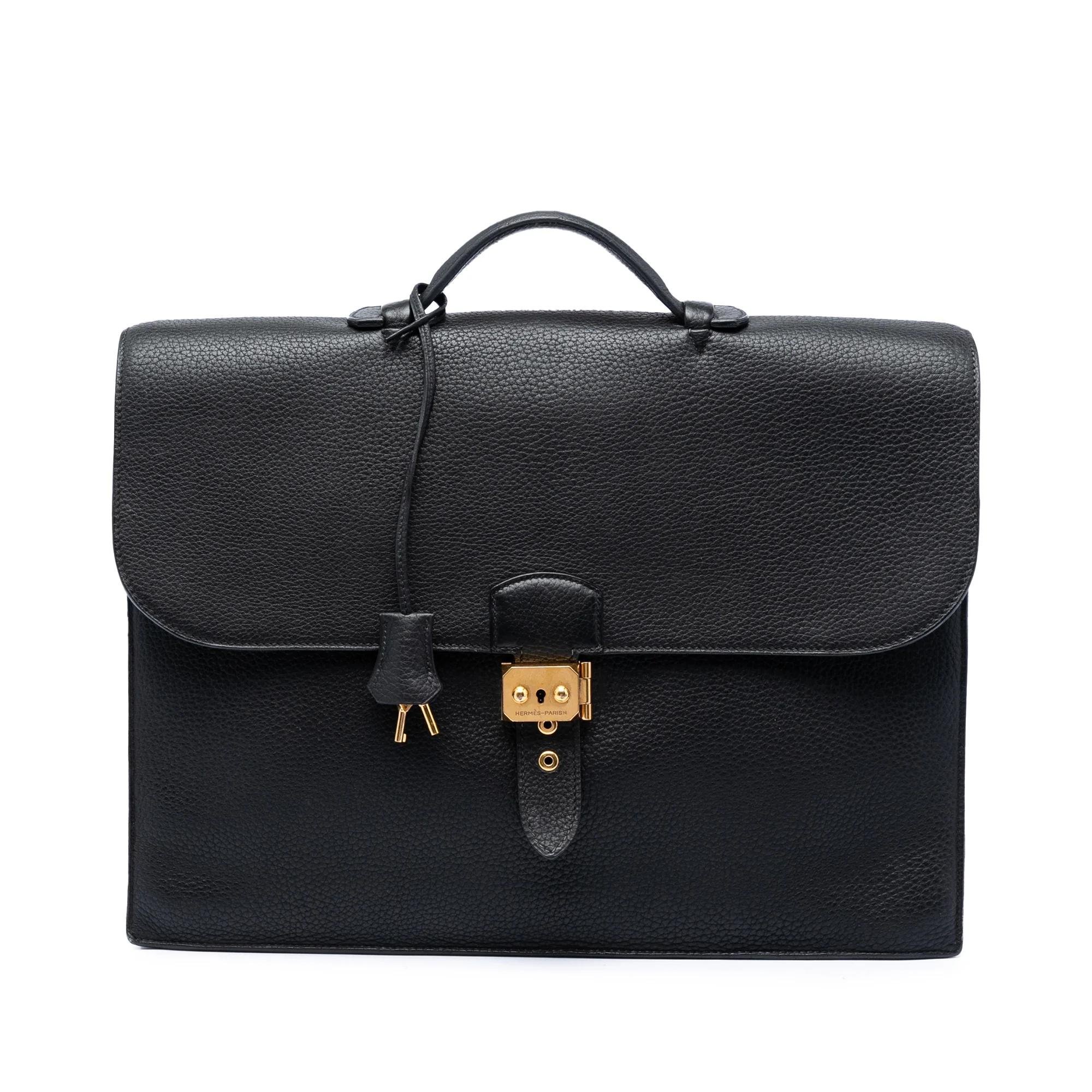 Hermes Sac à Dépêches Handbag Black Togo Leather 2003