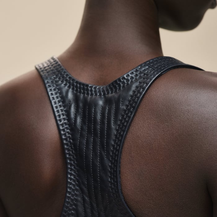 Bleu Noir Mini-robe Matelassée