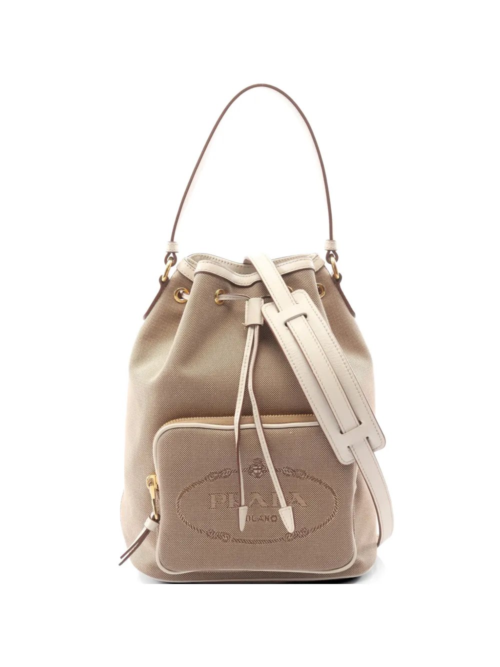 2010s Logo Jacquard bucket bag
