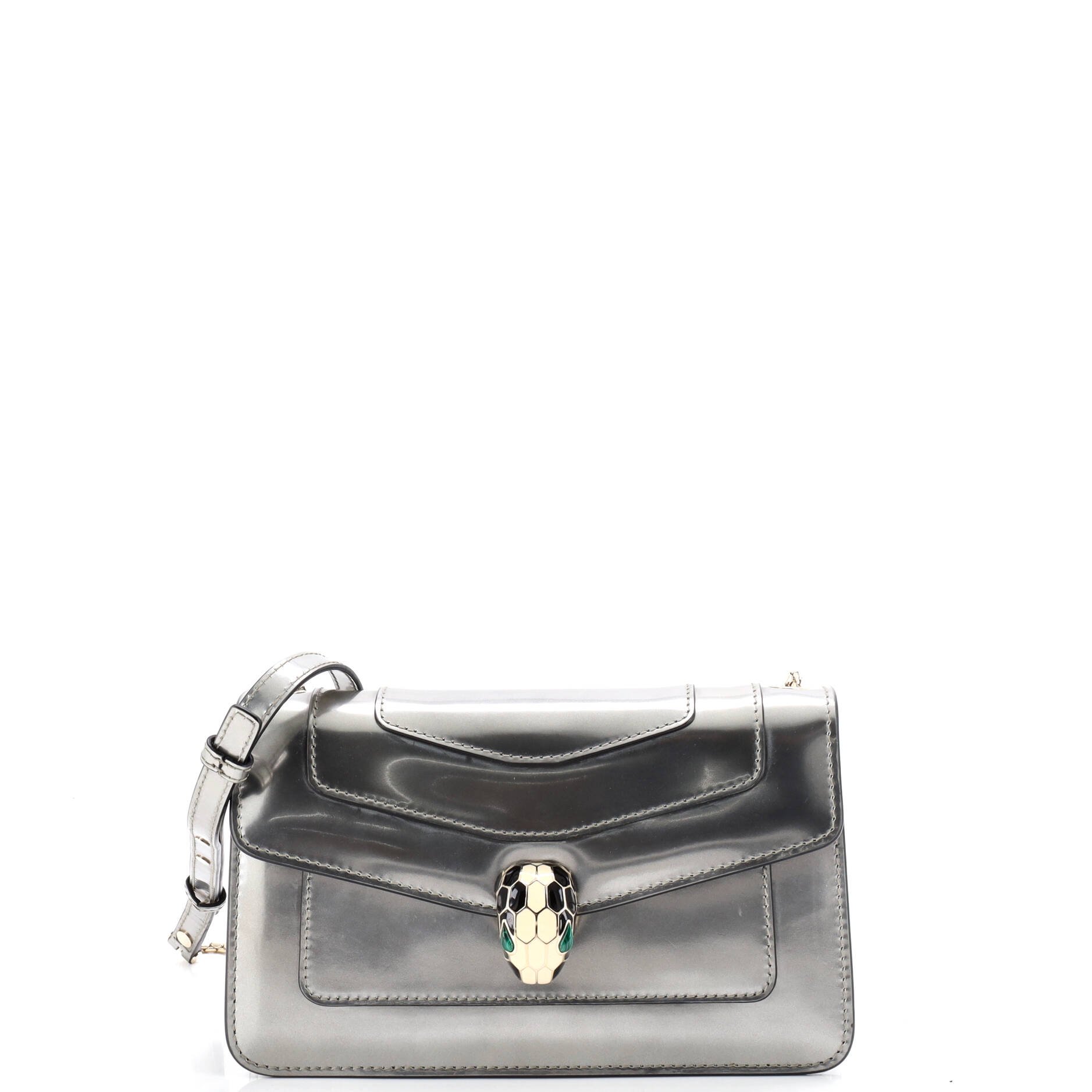 Bvlgari Serpenti Forever Shoulder Bag Metallic Leather Small