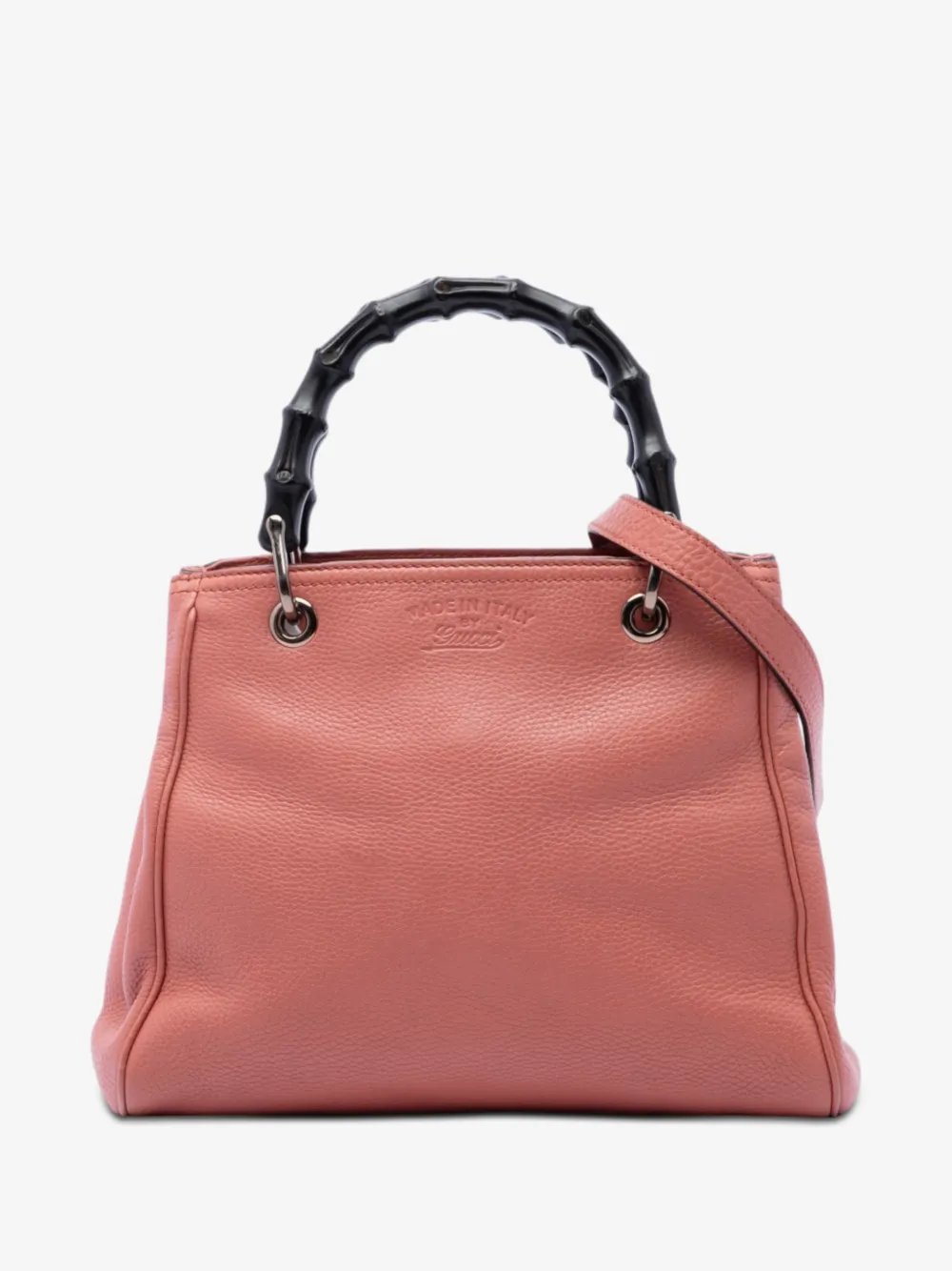 2016-2026 Small Calfskin Bamboo Shopper satchel