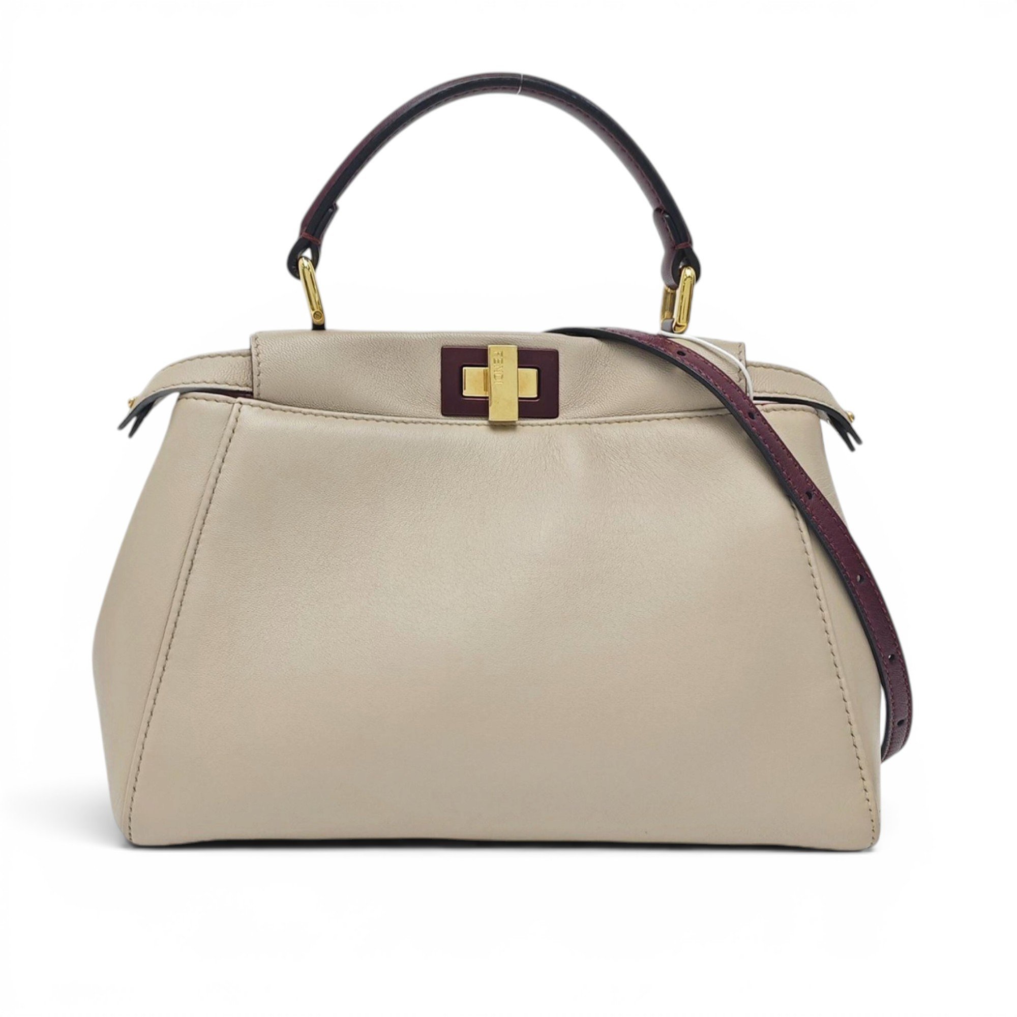 Peekaboo leather tote