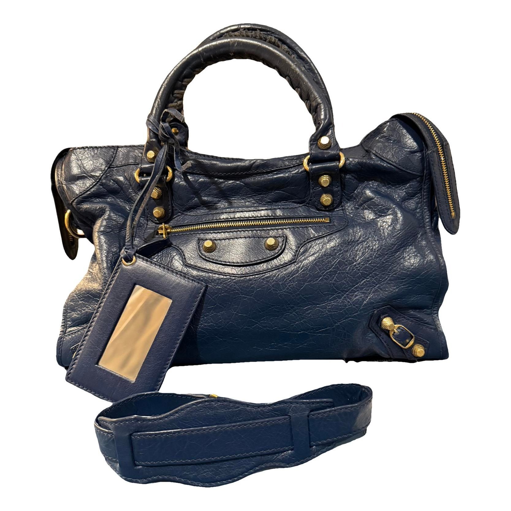 City leather handbag