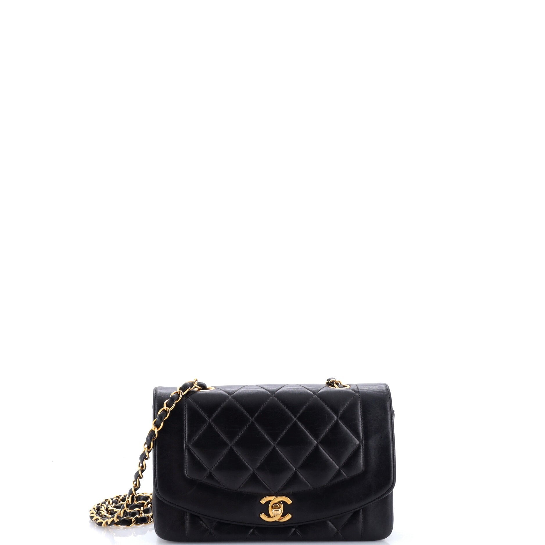 Vintage Diana Flap Bag Quilted Caviar Small