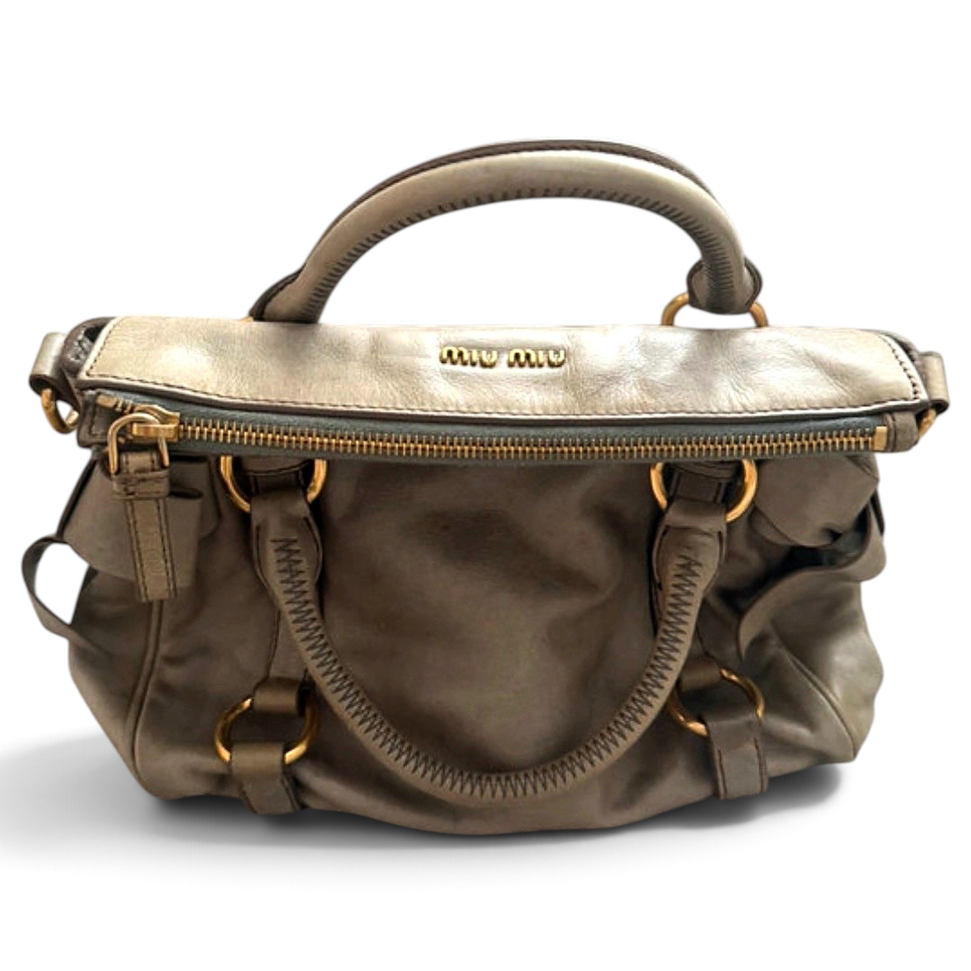 Bow bag leather handbag