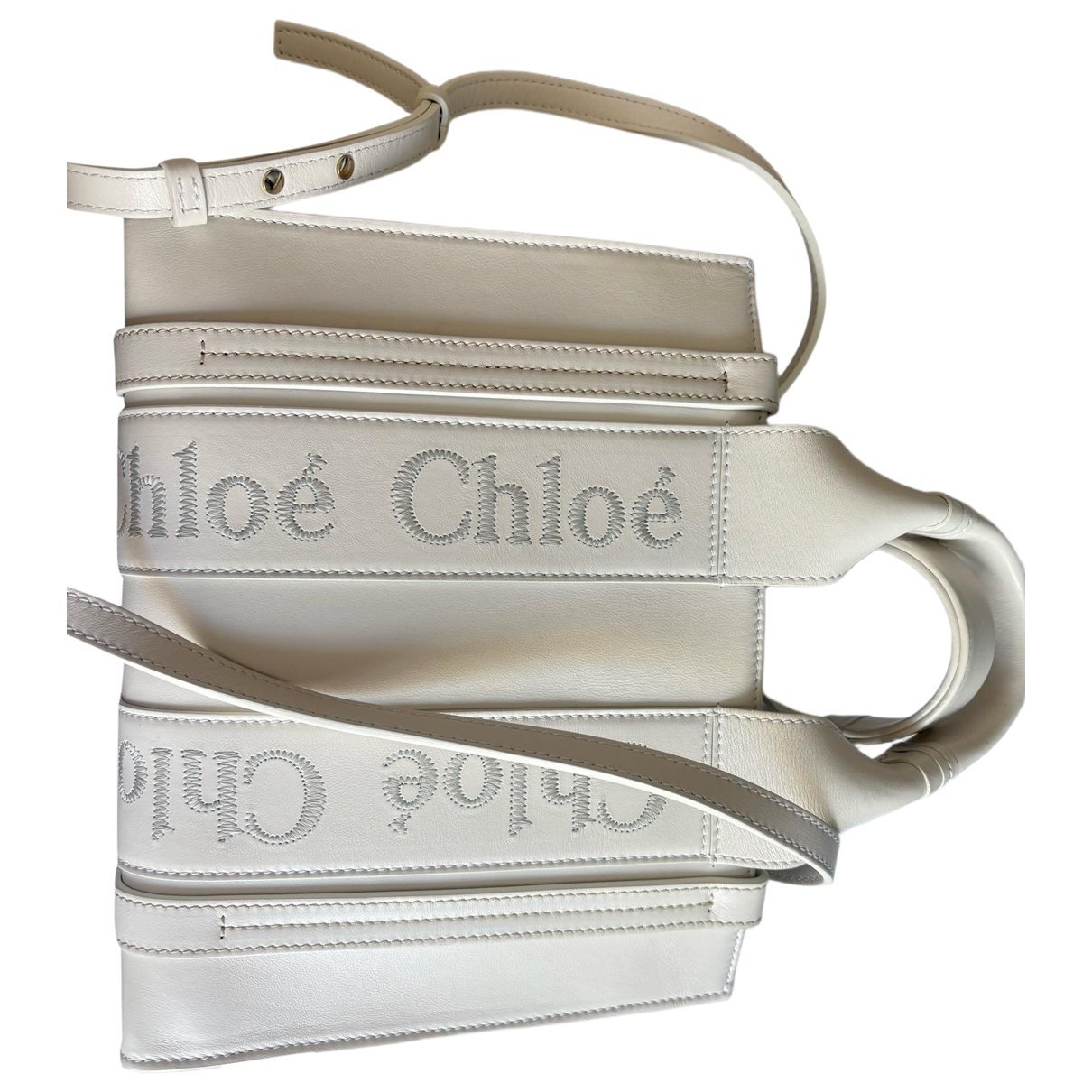 Woody leather tote