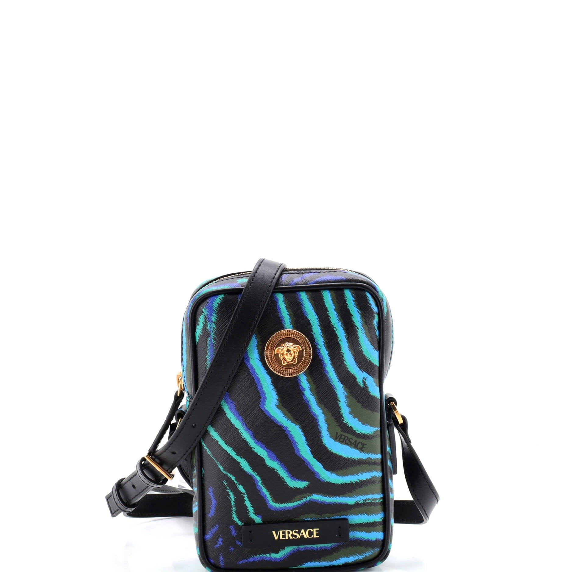Medusa Biggie Pouch Crossbody Bag Printed Leather Micro