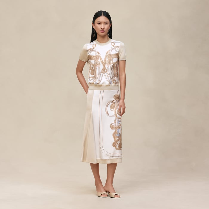 Blanc Nacre "Brides De Gala Gold" Short-sleeve Sweater